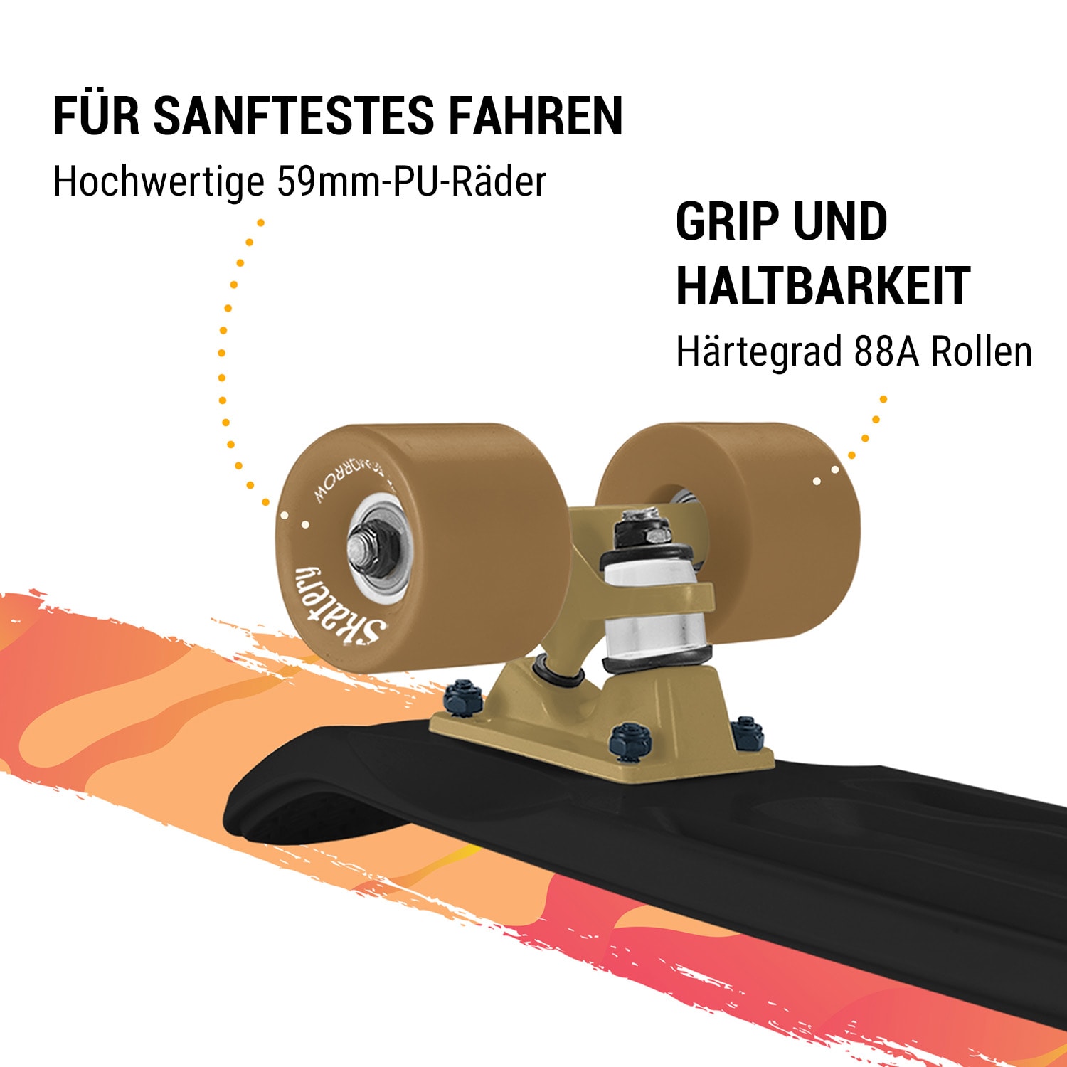 Mini Cruiser Skateboard Trickboard PP-Board 100kg LED-Rollen PU Härte: 88A 