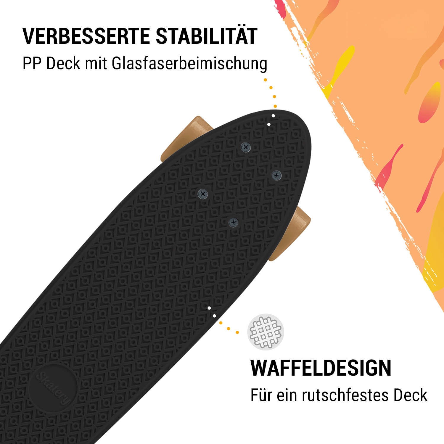 Mini Cruiser Skateboard Trickboard PP-Board 100kg LED-Rollen PU Härte: 88A 
