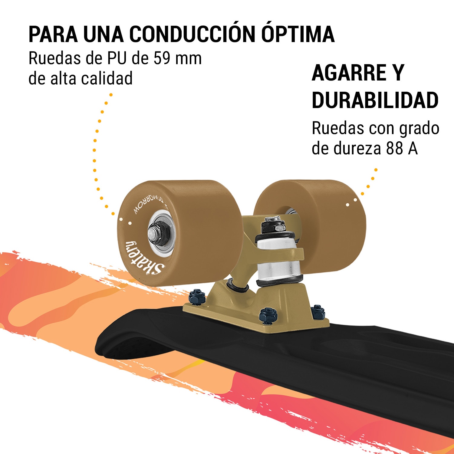Mini Cruiser Monopatín Patinete de acrobacias Tabla de PP 100kg Ruedas con led Dureza PU: 88A 