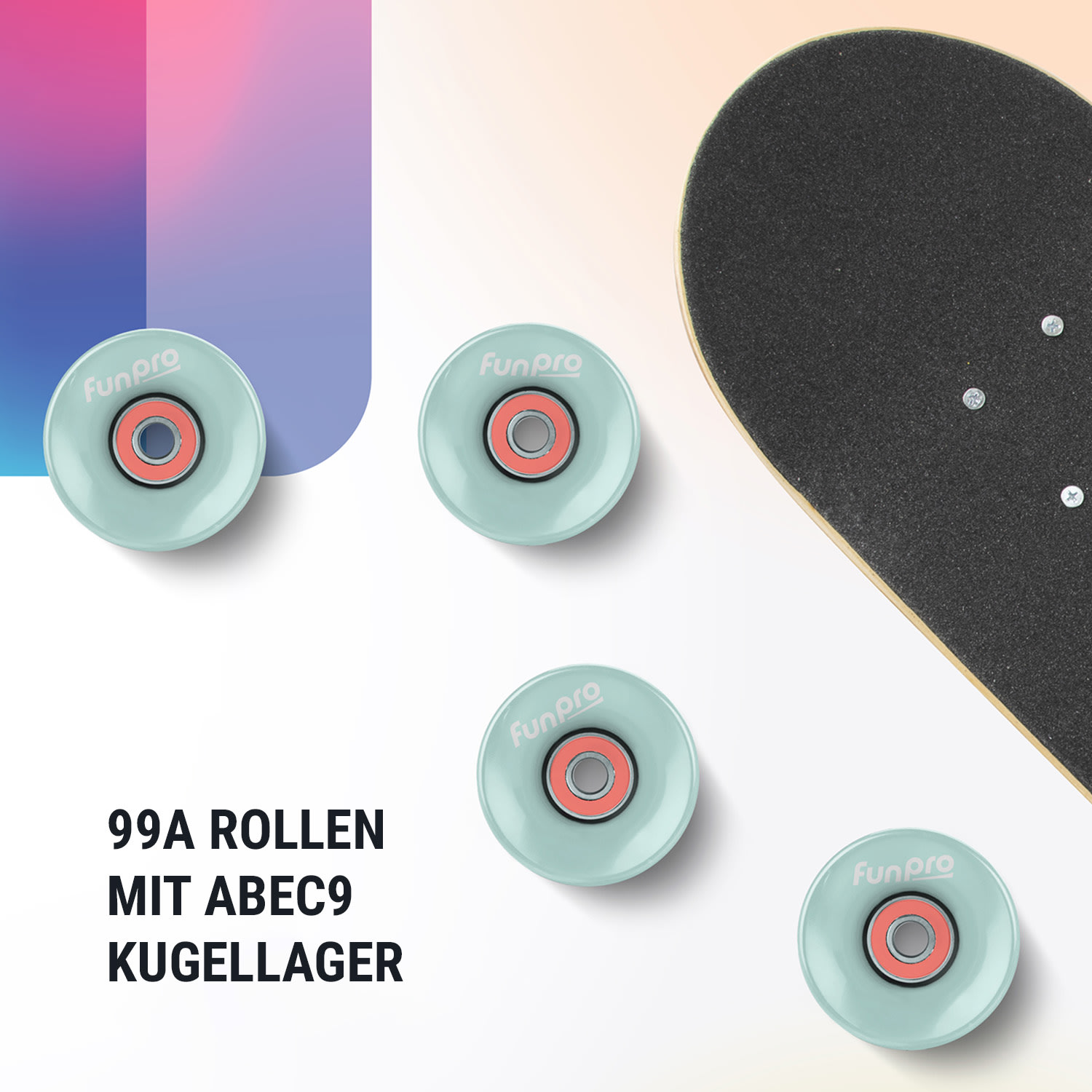Skate 21 Skateboard Klein für Kinder Ahornholz coole Designs 