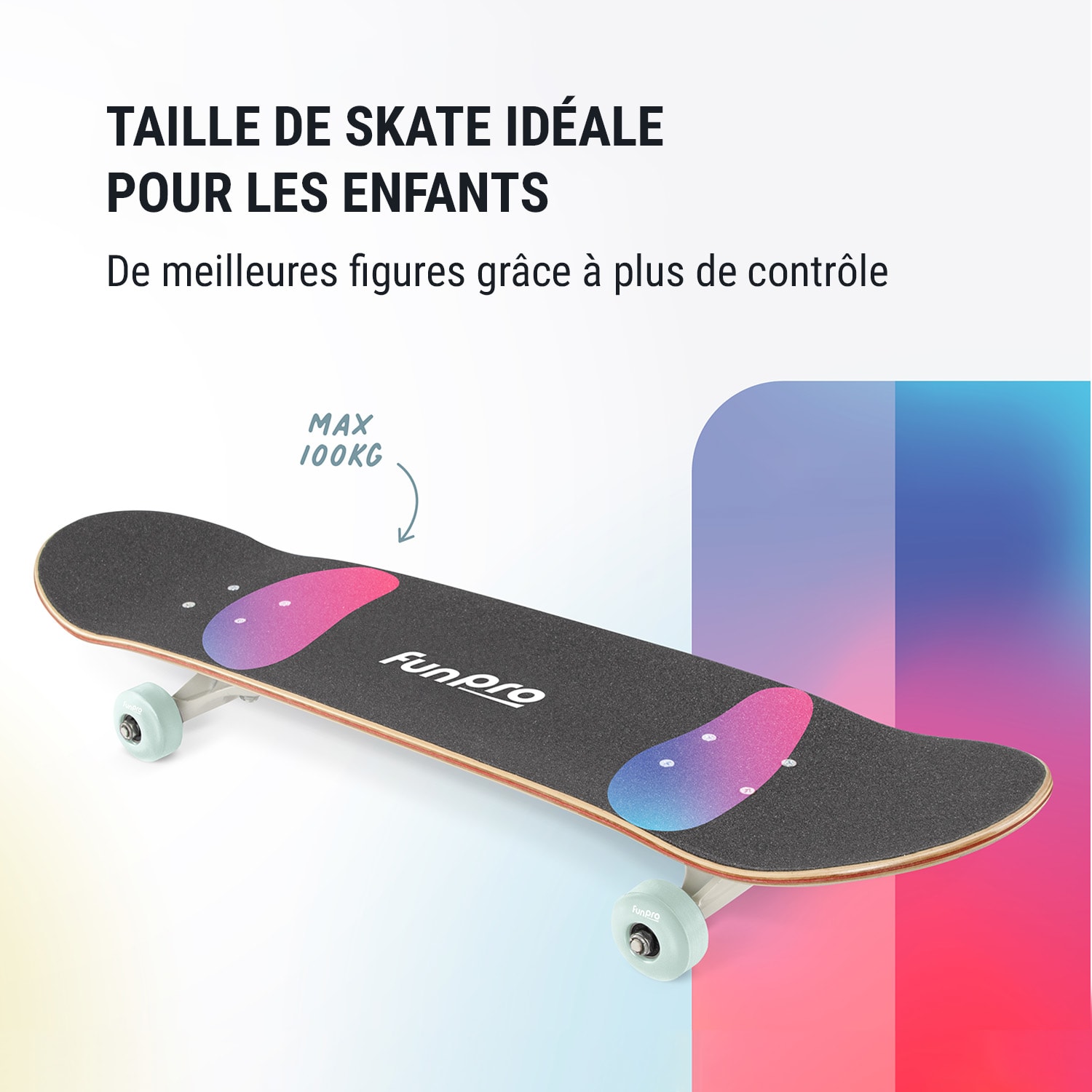 Grand skateboard Skate 21 ados bois d'érable designs cools 