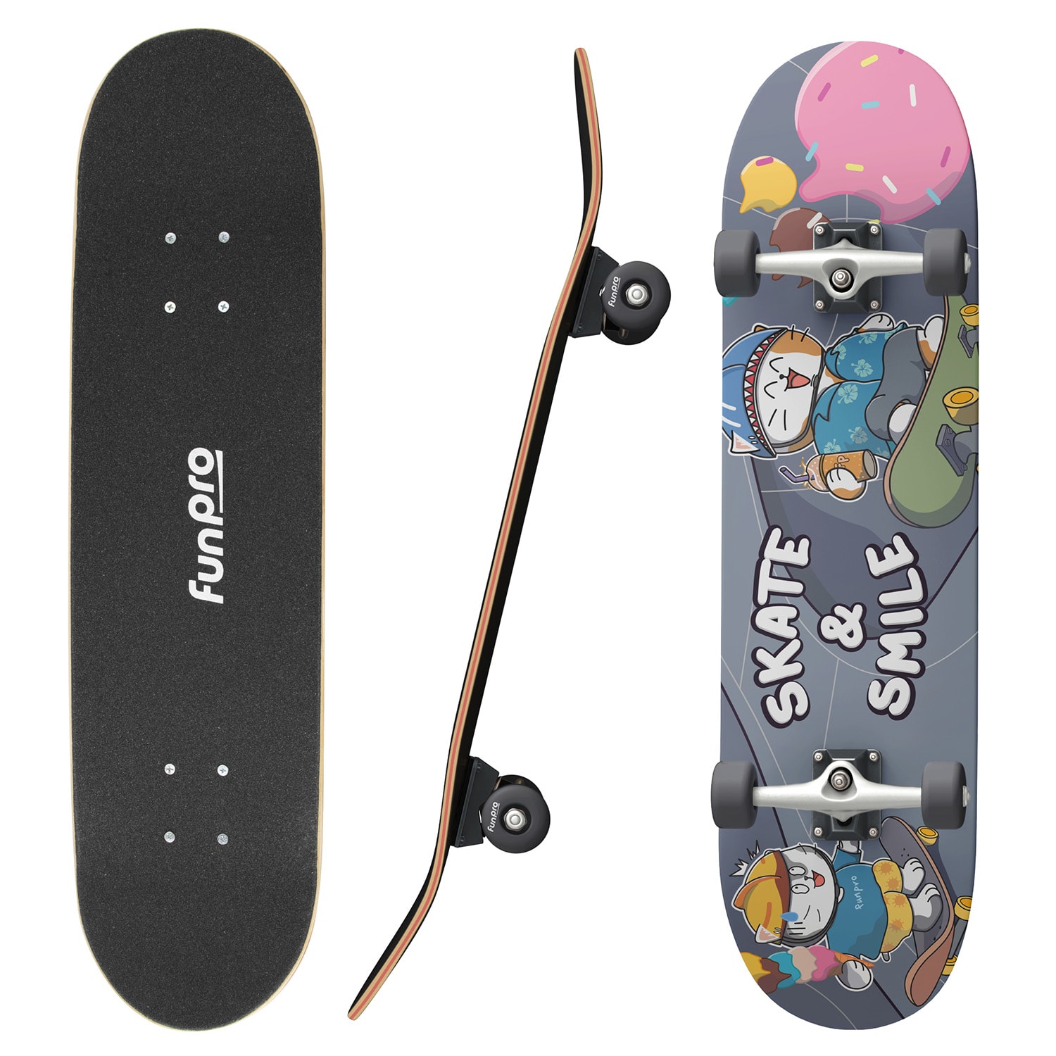 Skate 21 Skateboard mare pentru tineri Lemn de arțar Design cool 