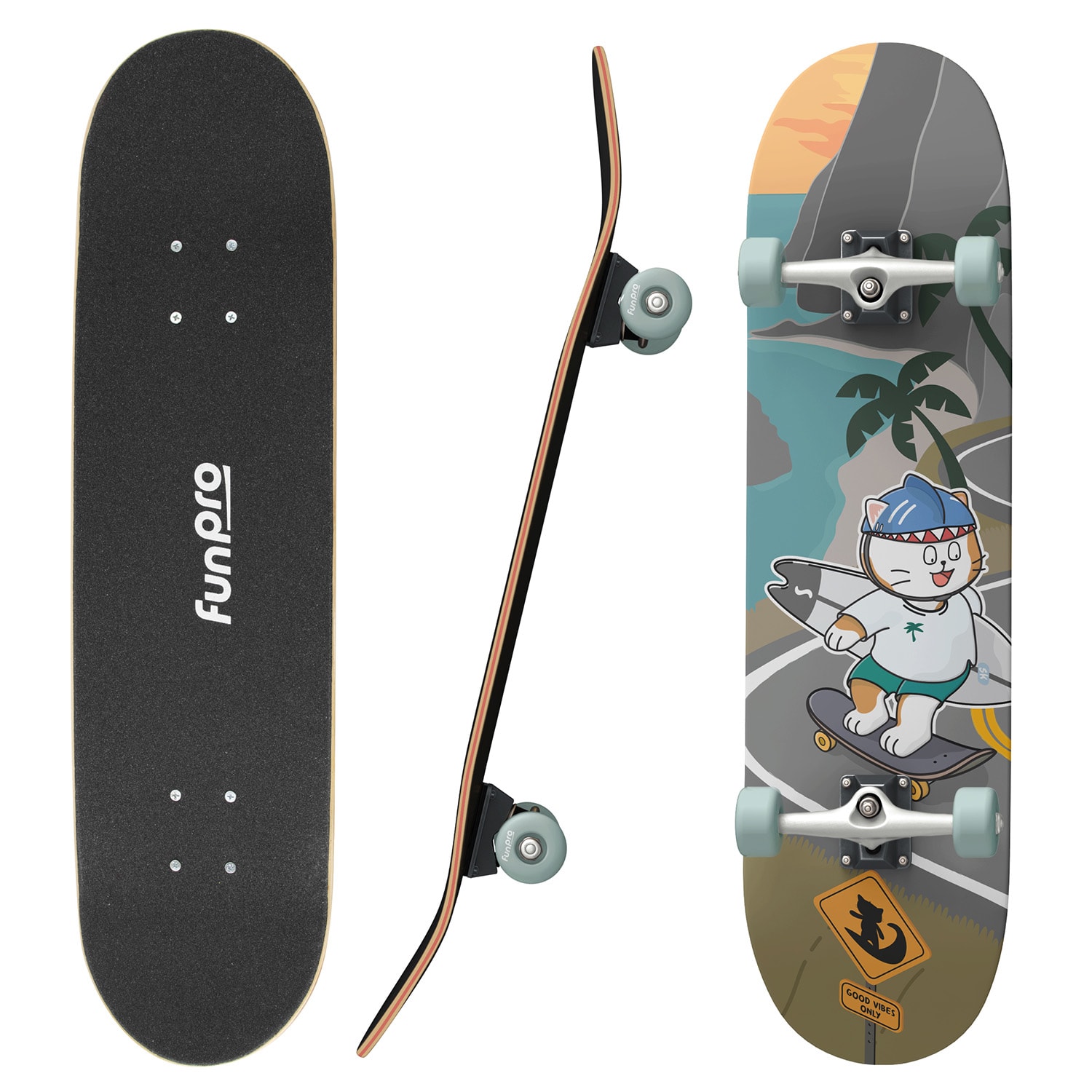 Skate 21 Skateboard velik za mladino javorjev les Cool dizajni