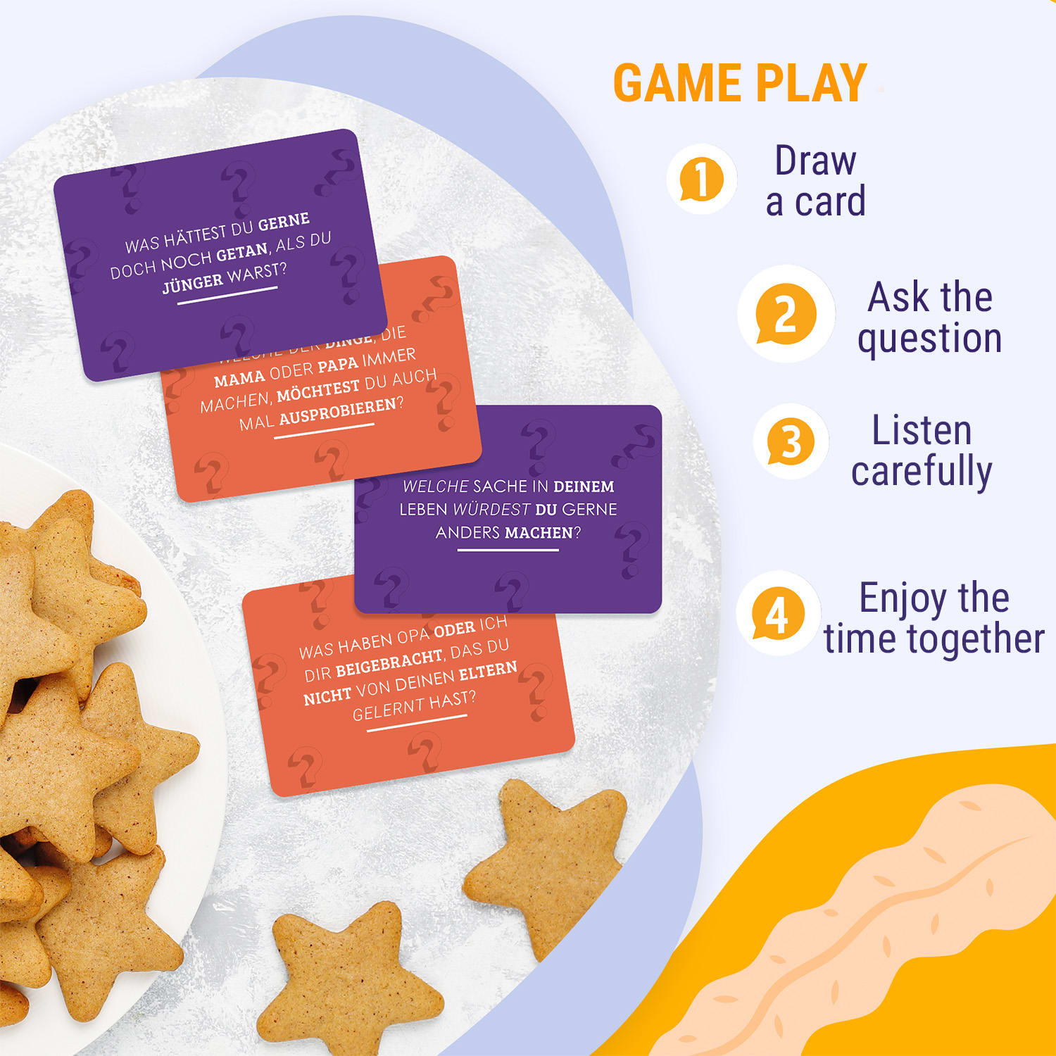 Sag mal... mit Oma – Junior Edition poznávací hra 100+ otázek Hráči:  2+ Věk: od 8 let 