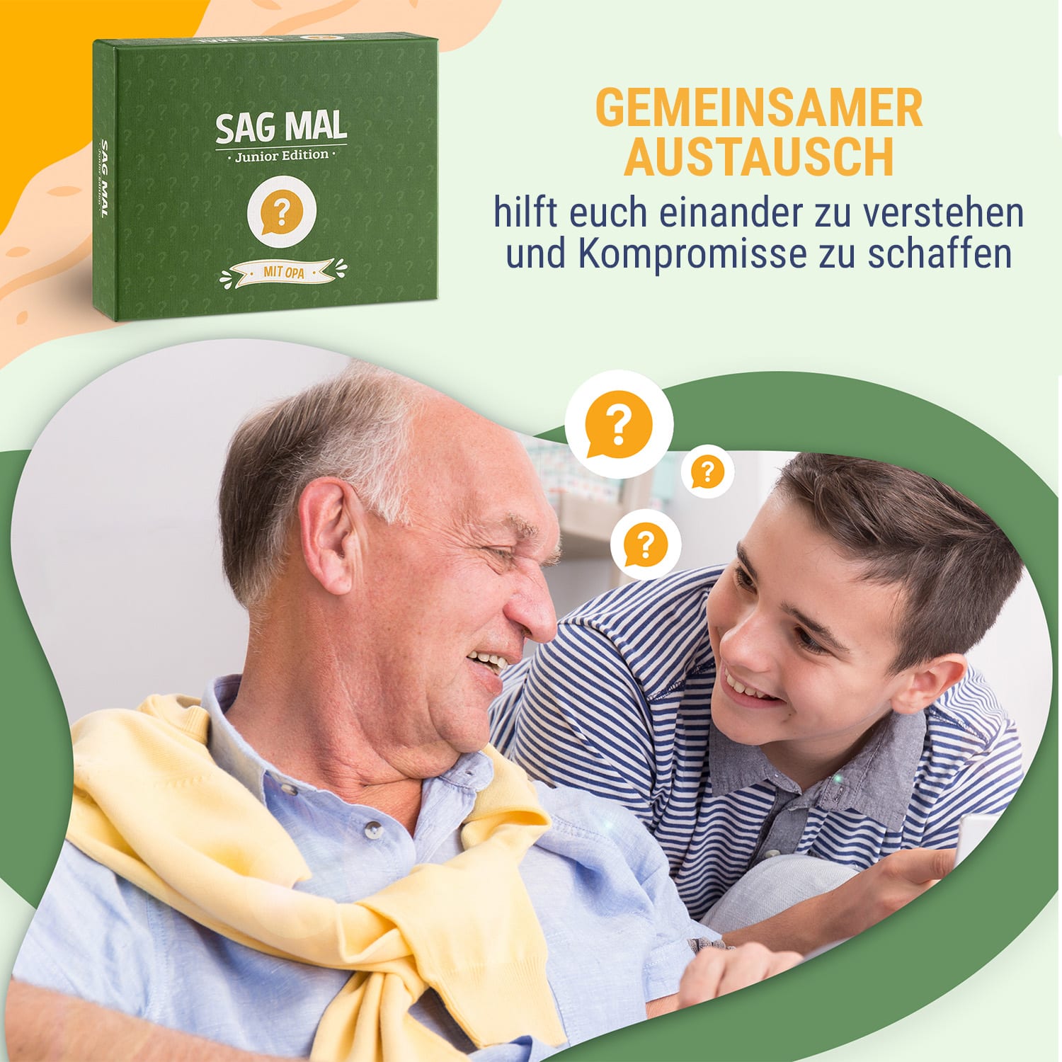 Sag mal... mit Opa - Junior Edition Kennenlernspiel 100+ Fragen Spieler:  2+ Alter: ab 8 Jahren 