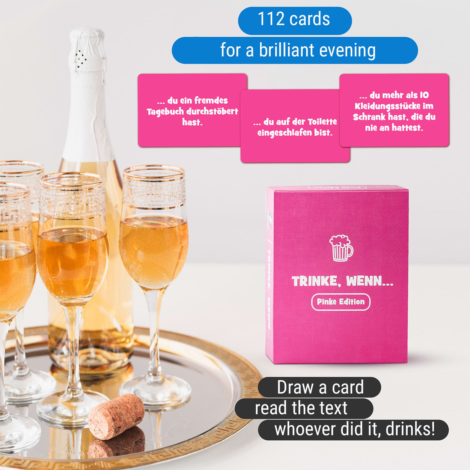 Trinke wenn... Pinke Edition Igra za piće 100+ pitanja Broj igrača: 2+ Dob: od 18