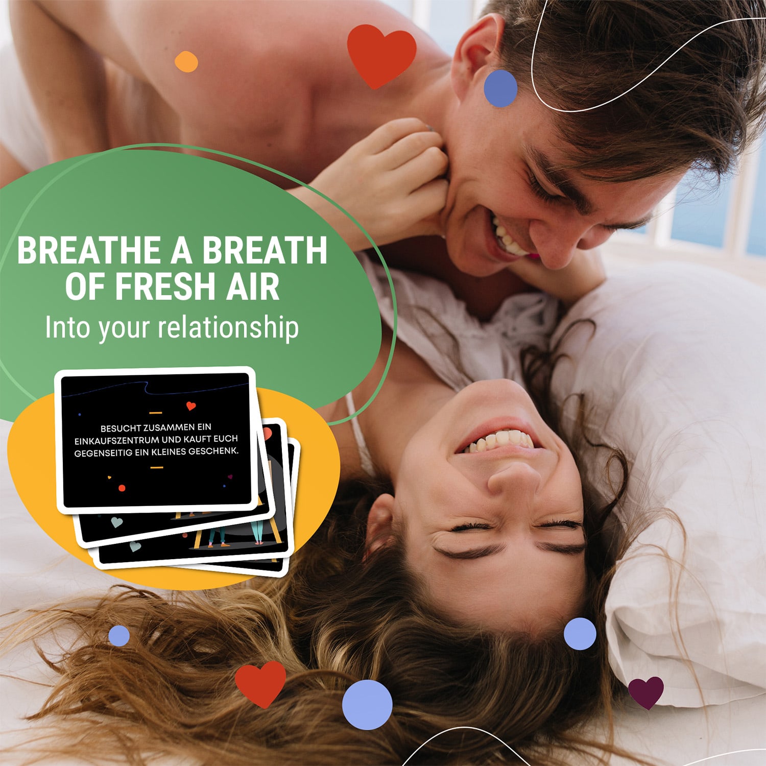 Indoor Dates, gra karciana dla par, 55 pomysłów na romantyczne randki, prezent na ślub, język niemiecki 