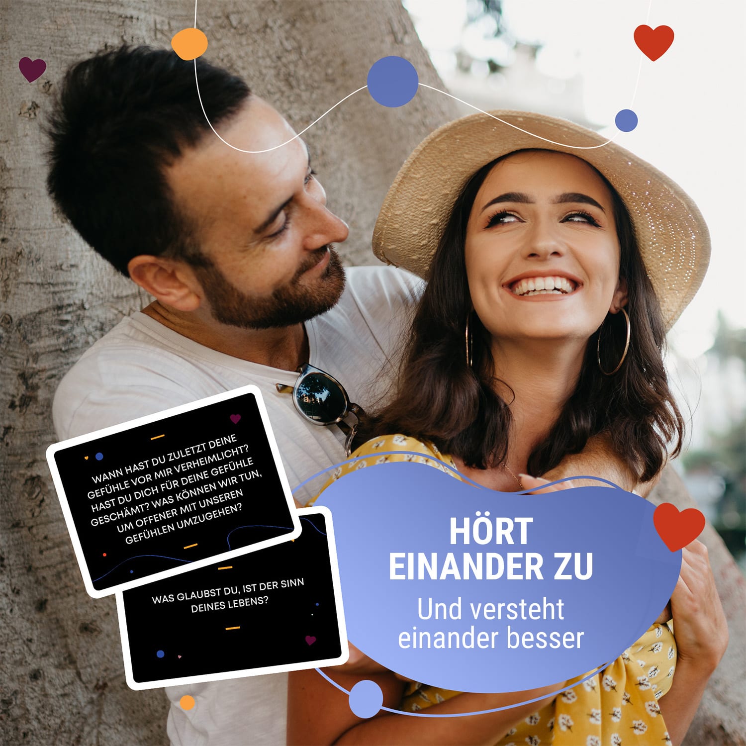 Frage des Tages Pärchen-Spiel Kartenspiel für Paare 100 spannende Fragen 