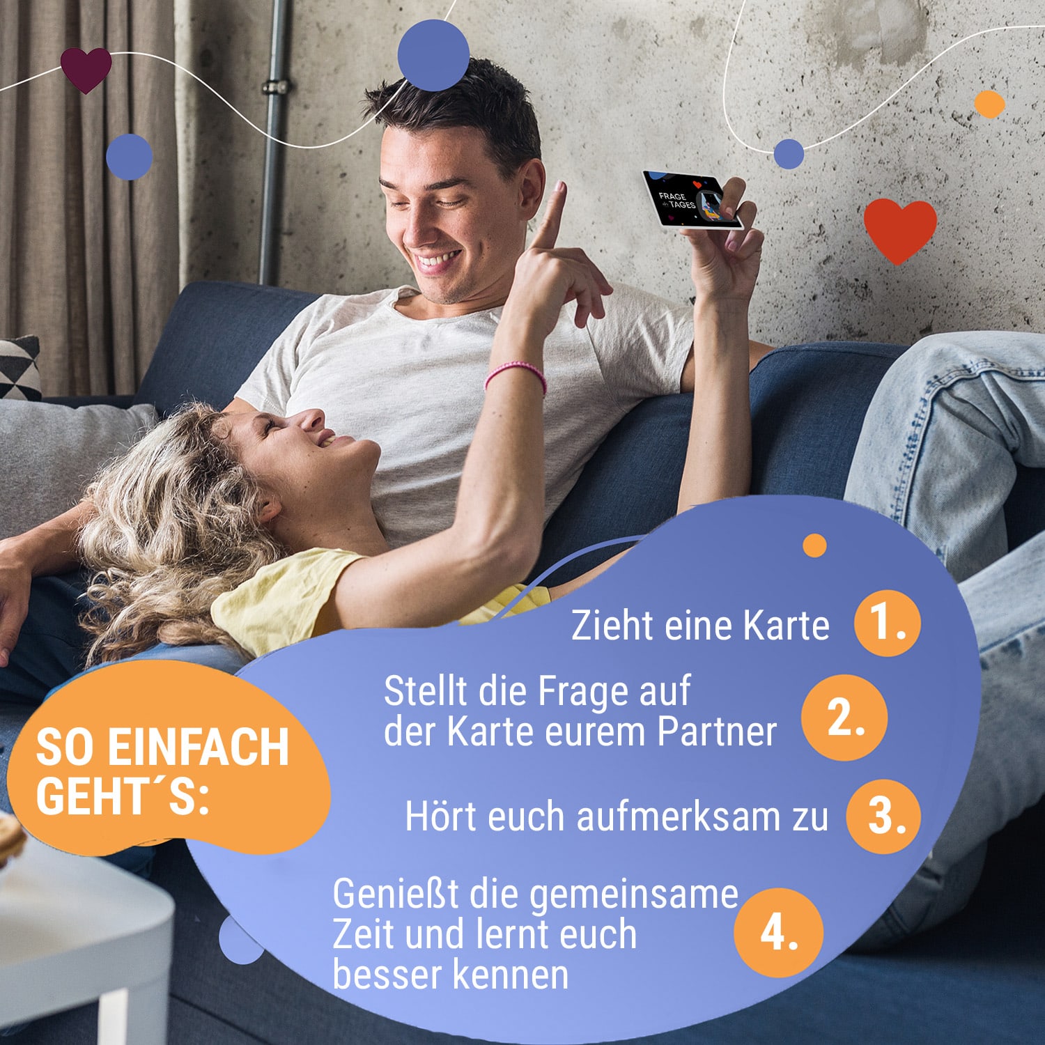 Frage des Tages Pärchen-Spiel Kartenspiel für Paare 100 spannende Fragen 