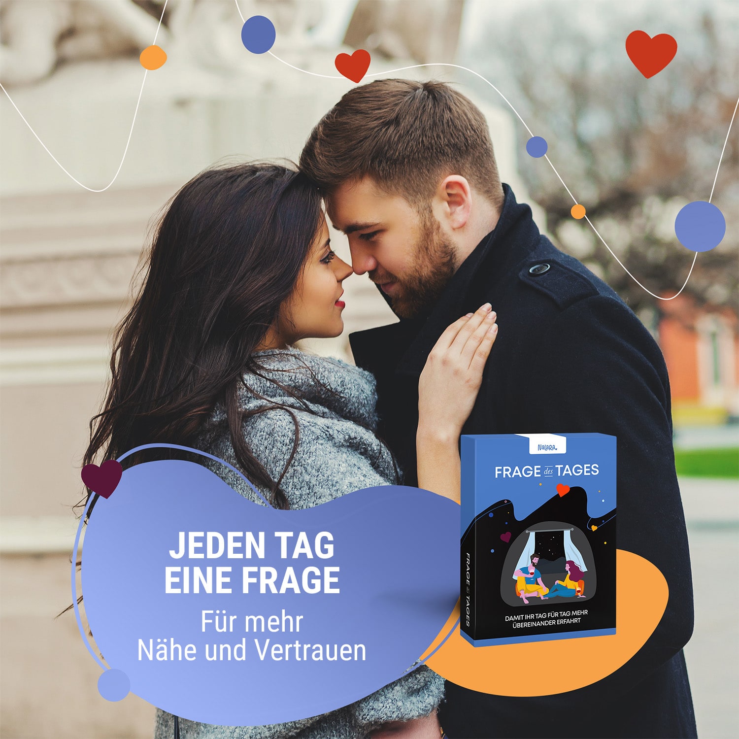 Frage des Tages Pärchen-Spiel Kartenspiel für Paare 100 spannende Fragen 