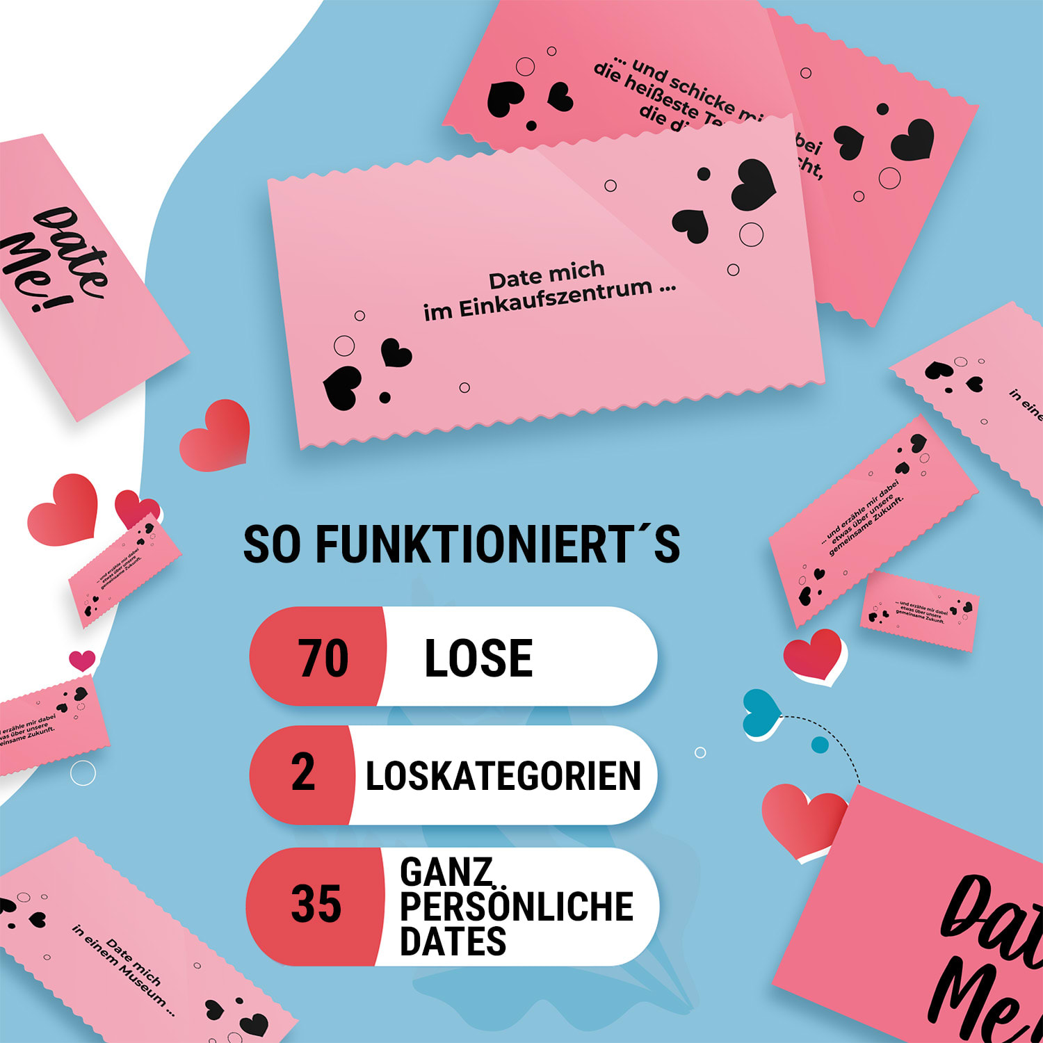 Date me! Kartenspiel für Paare 35 liebevolle Date-Ideen  Hochzeitsgeschenk 