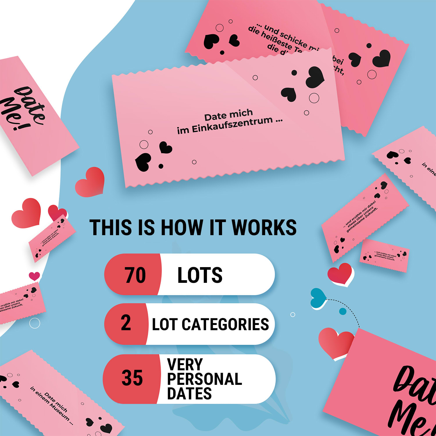 Date me! Karetní hra pro páry 35 nápadů na zamilované rande   svatební dar 