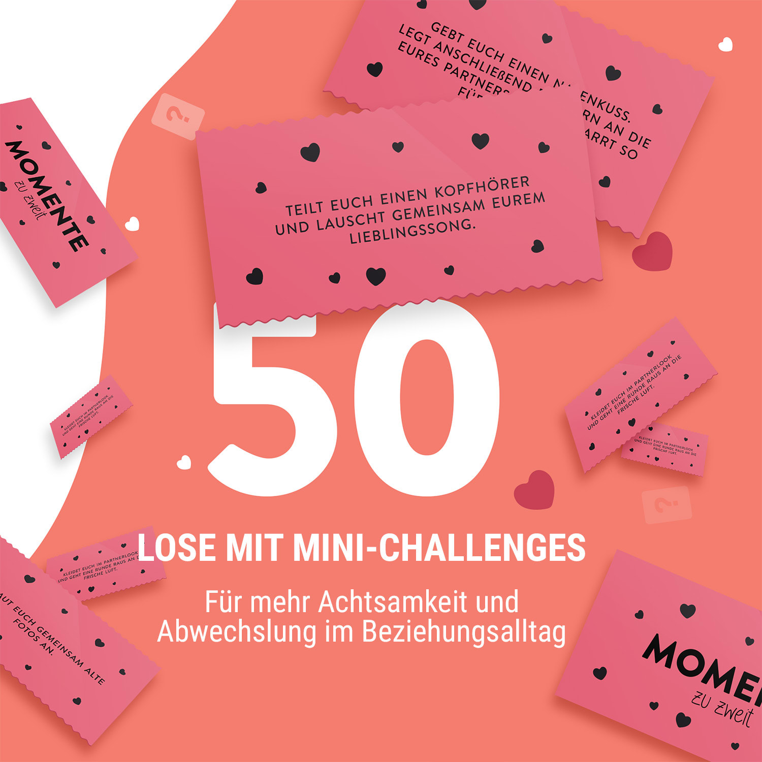 Momente zu zweit Kartenspiel für Paare mit lustigen Aufgaben 