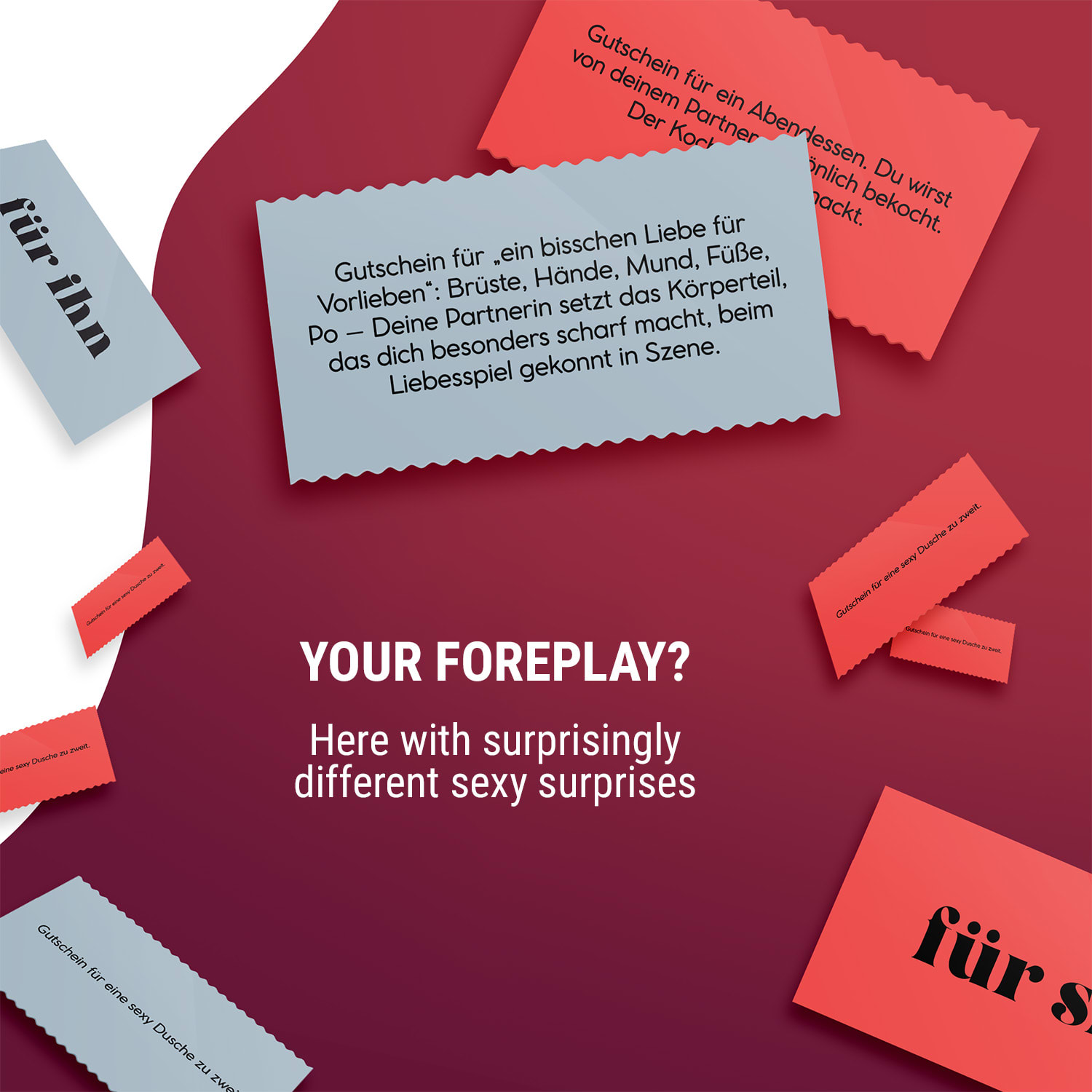 Sexy Überraschungen Erotikus játék pároknak kéjes  utalványokkal 