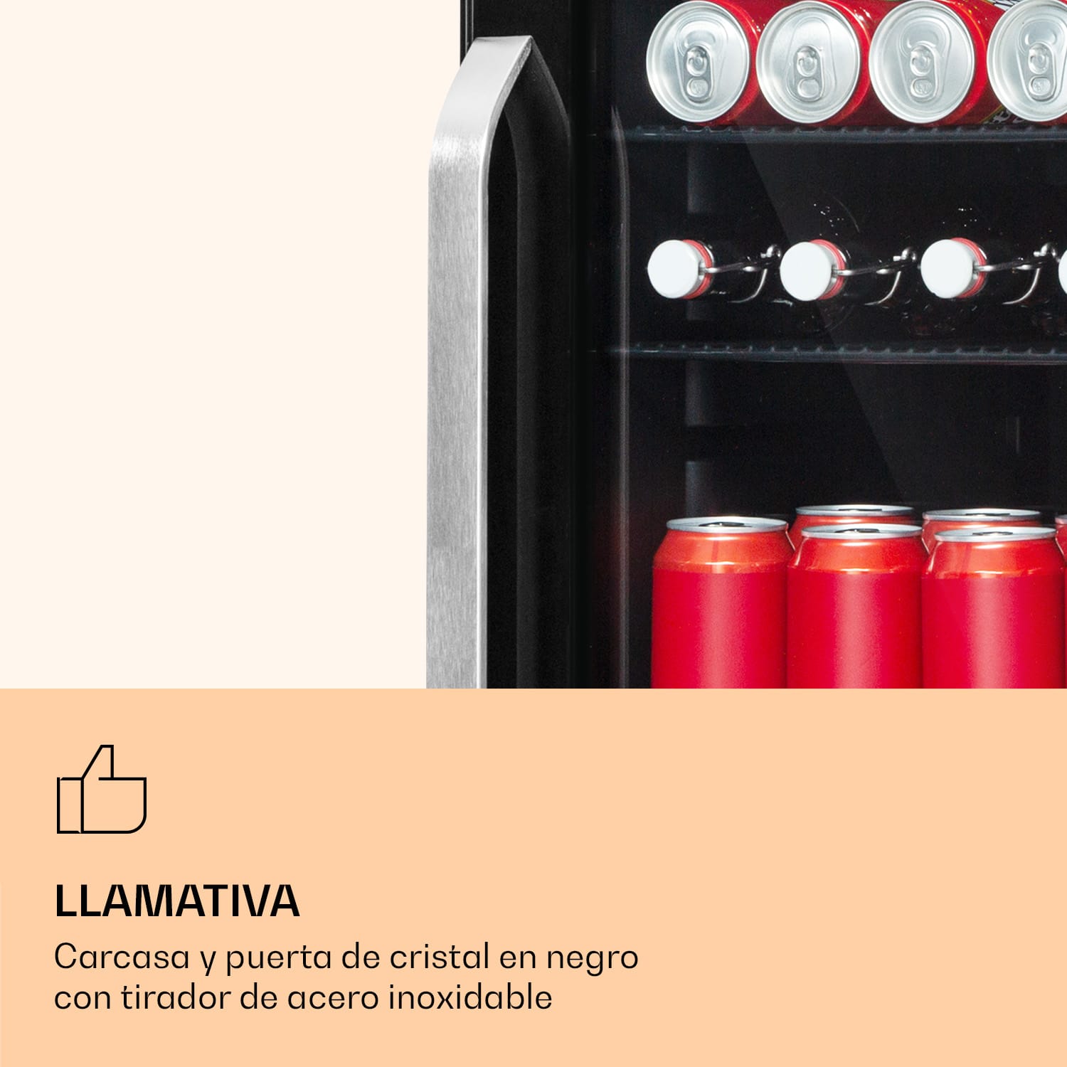 Beersafe 3XL Onyx Nevera, 98 litros, 4 estantes, puerta de cristal panorámica  98 L | Negro