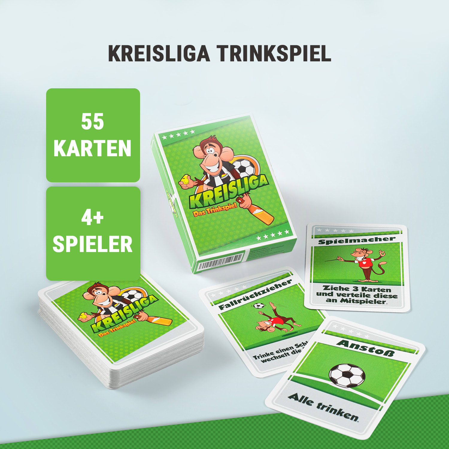 Kreisliga Trinkspiel Fußball 55 Spielkarten Taschenformat 