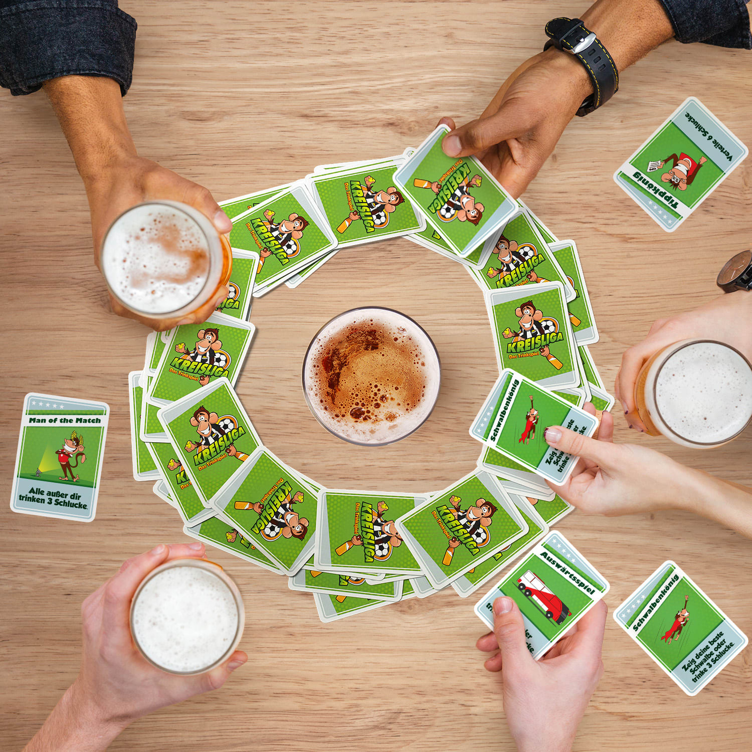 Kreisliga Trinkspiel Fußball 55 Spielkarten Taschenformat 