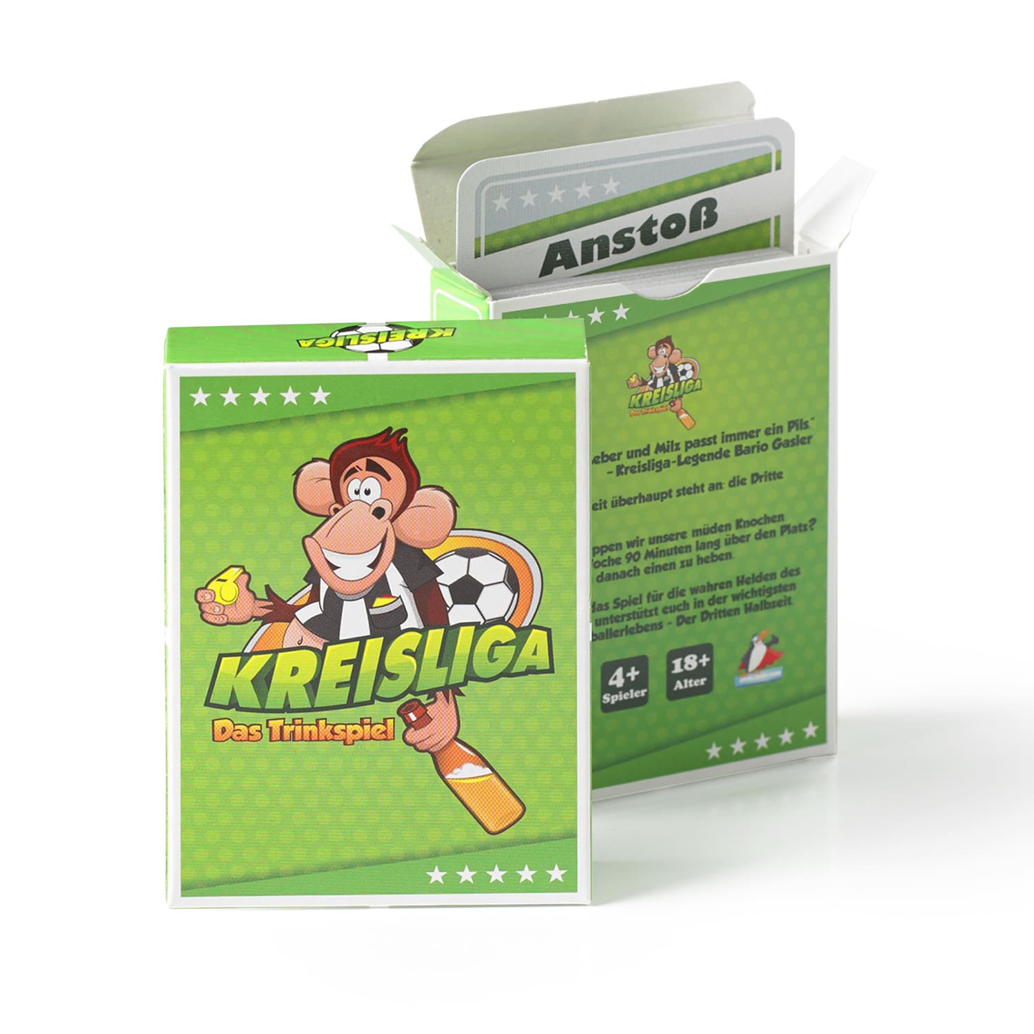 Kreisliga/Liga Okręgowa, gra alkoholowa, piłka nożna, 55 kart, format kieszonkowy, język niemiecki 