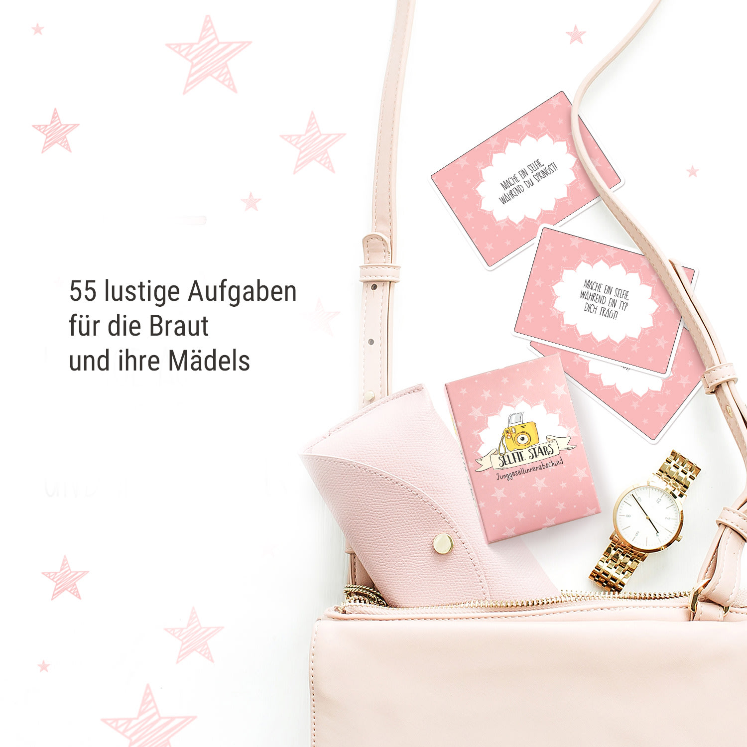 Selfie Stars JGA 55 Foto-Aufgaben Taschenformat 