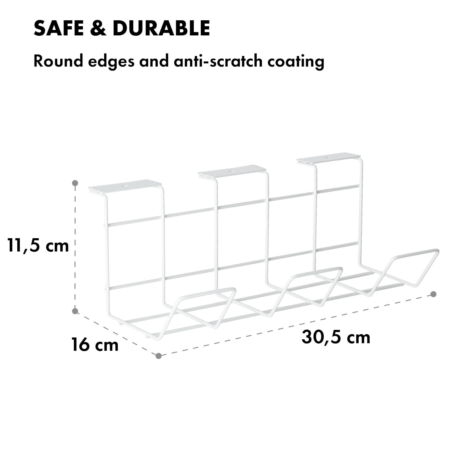 Darwin, drôtený kôš, pre stolové zásuvkové lišty bez svoriek | Biela
