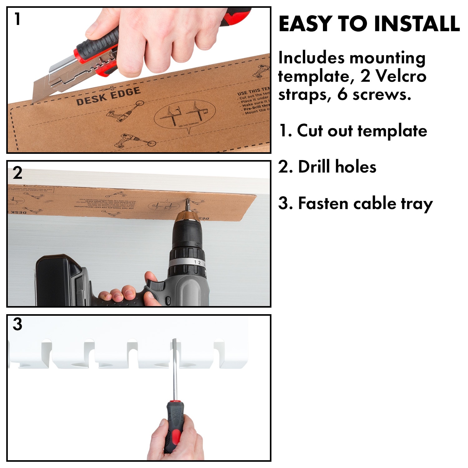 Tacora, Káblový žľab pre stolové zásuvkové lišty Biela