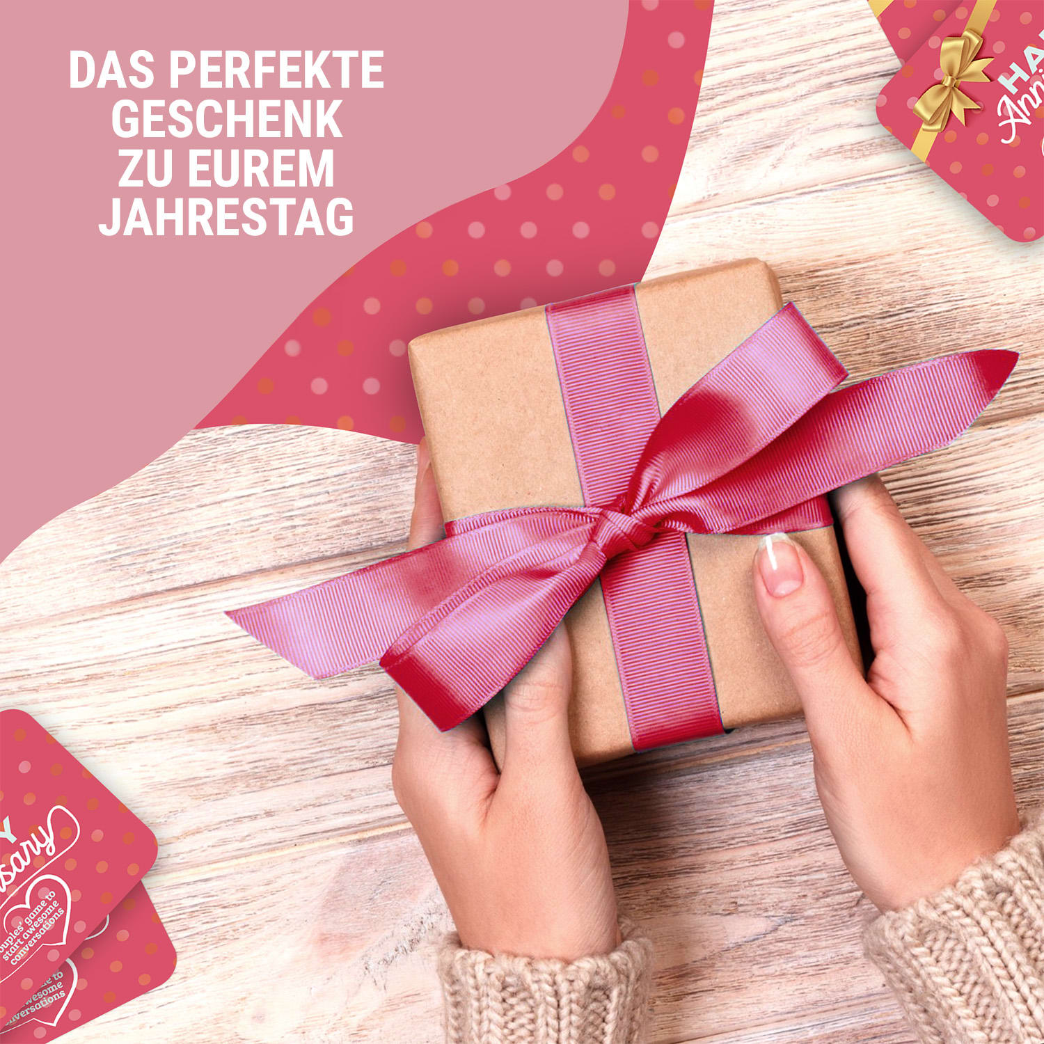 Happy Anniversary Kartenspiel für Paare 110 Fragen Geschenkbox 