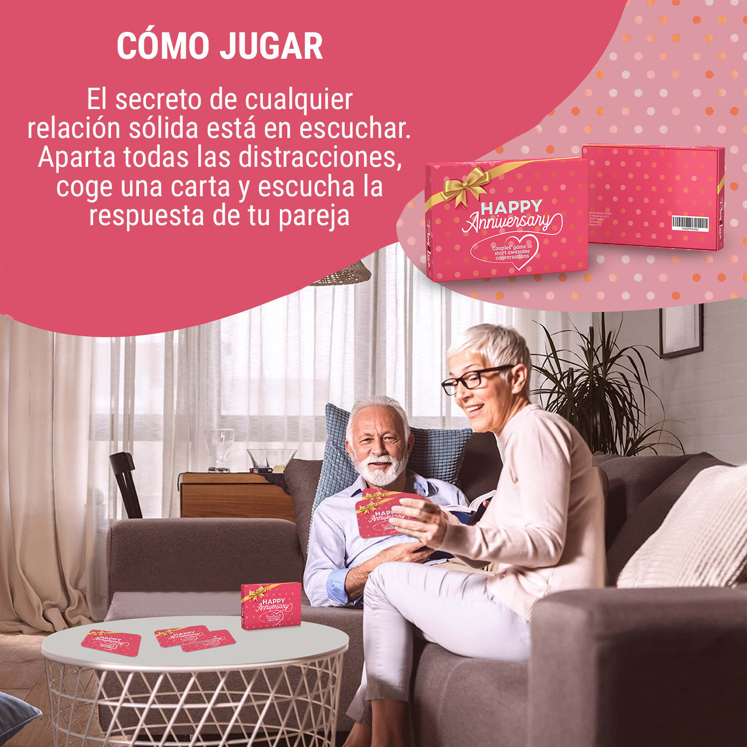 Juego de cartas de feliz aniversario para parejas Caja de regalo de 110 preguntas 