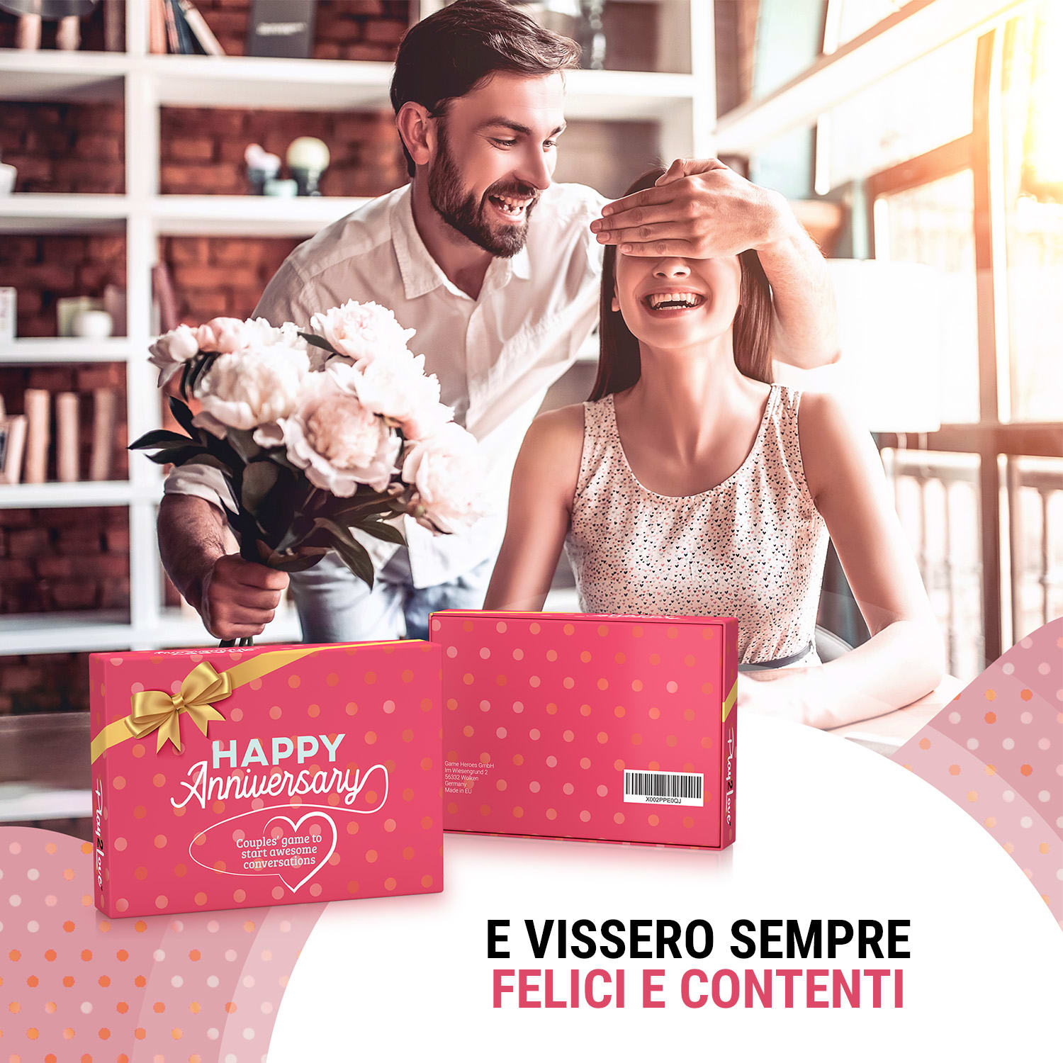 Happy Anniversary gioco di carte per coppie, 110 domande, confezione regalo 