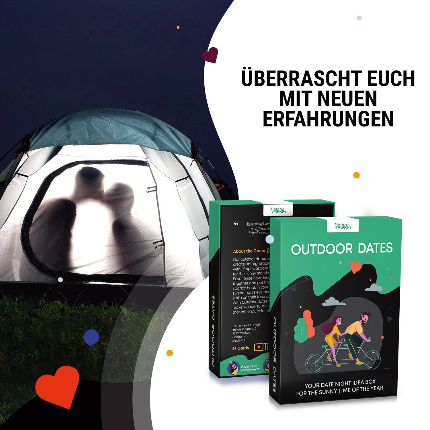 Outdoor Dates Kartenspiel für Paare 55 liebevolle Date-Ideen  Hochzeitsgeschenk 