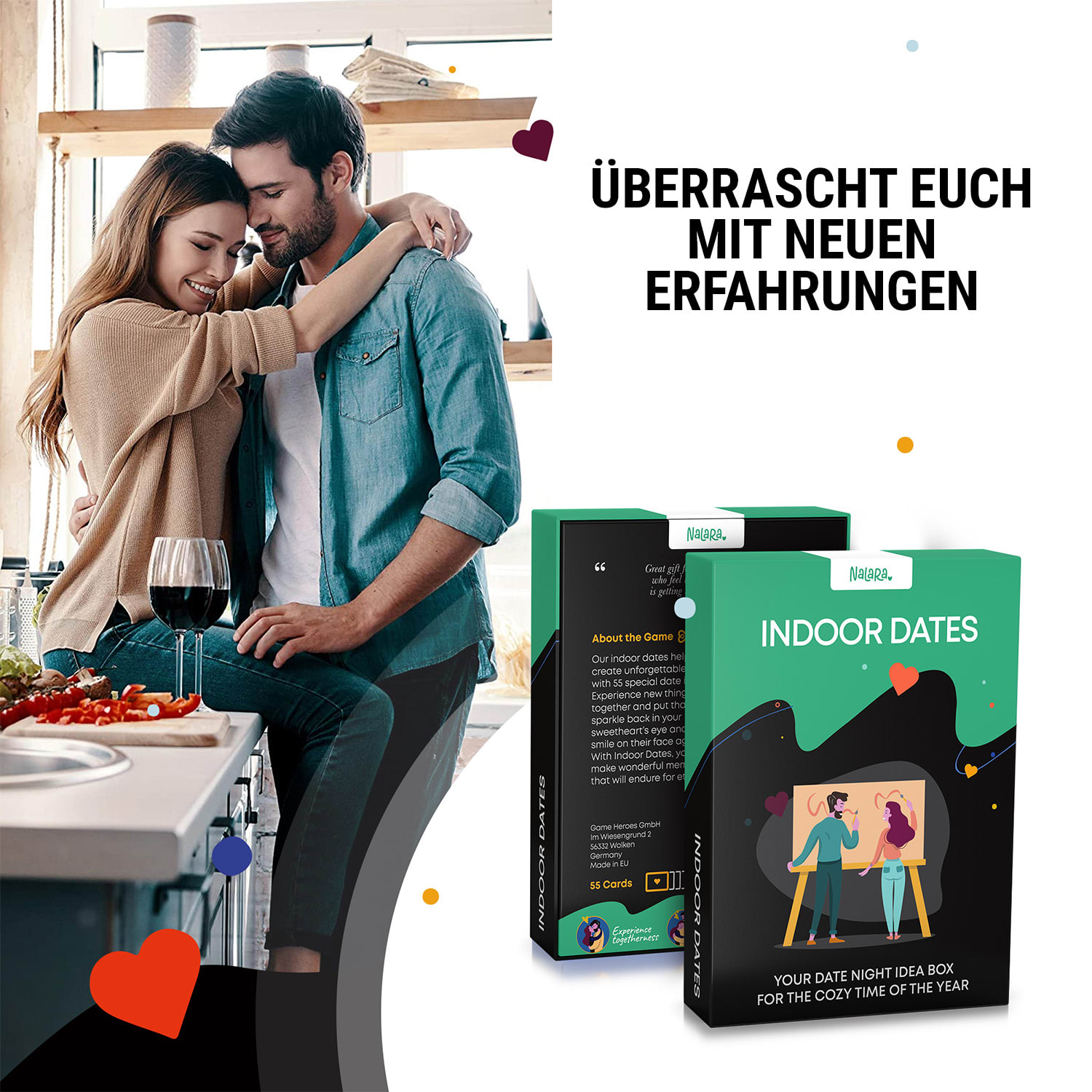 Indoor Dates Kartenspiel für Paare 55 liebevolle Date-Ideen  Hochzeitsgeschenk 
