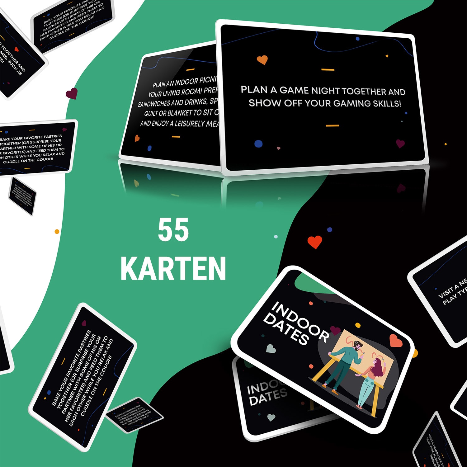 Indoor Dates Kartenspiel für Paare 55 liebevolle Date-Ideen  Hochzeitsgeschenk 
