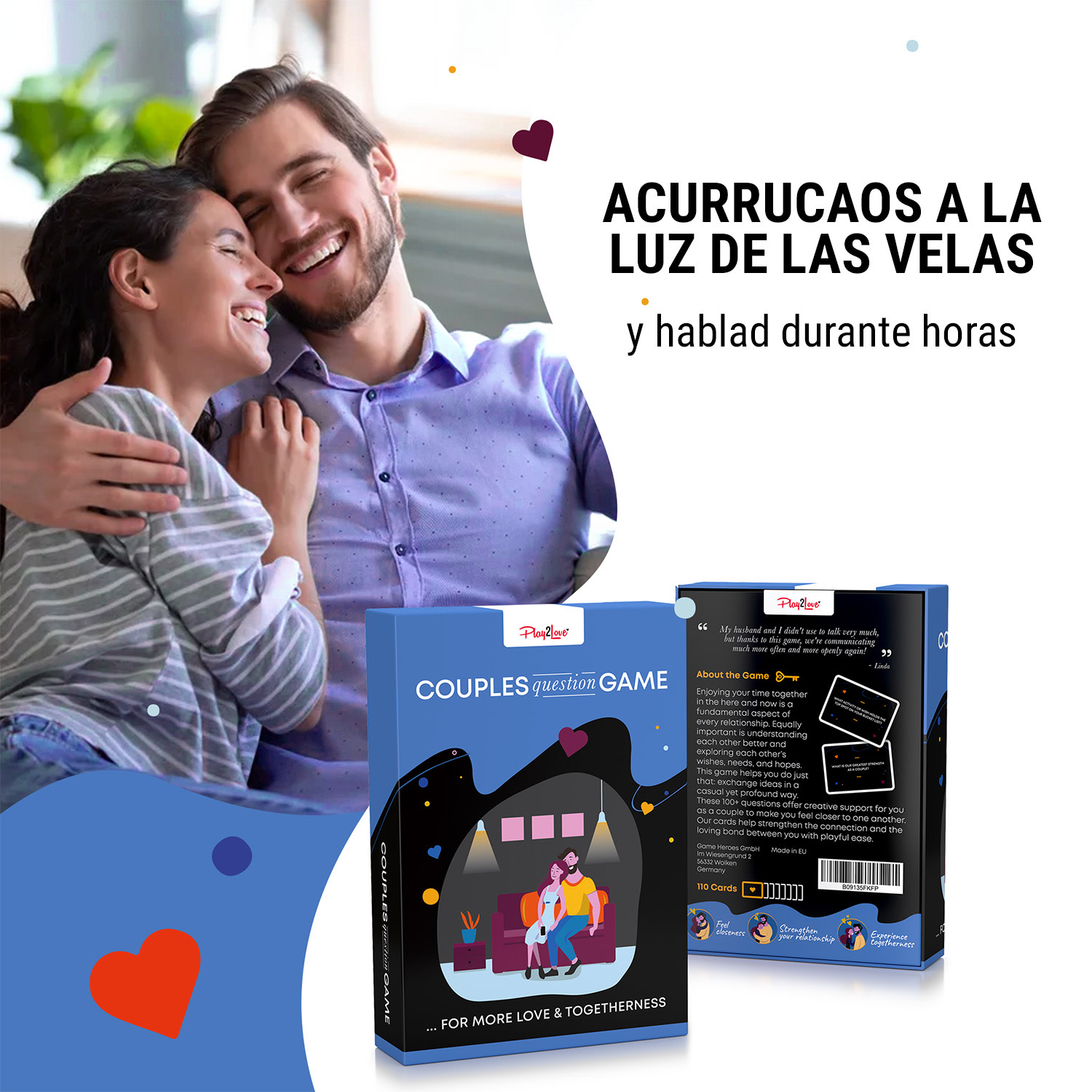 Juego de cartas de preguntas de pareja - para más amor y unión 