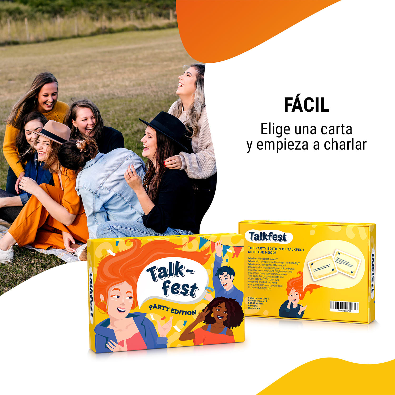 Talkfest Party Edition Juego de cartas Más de 100 preguntas Caja de regalo 