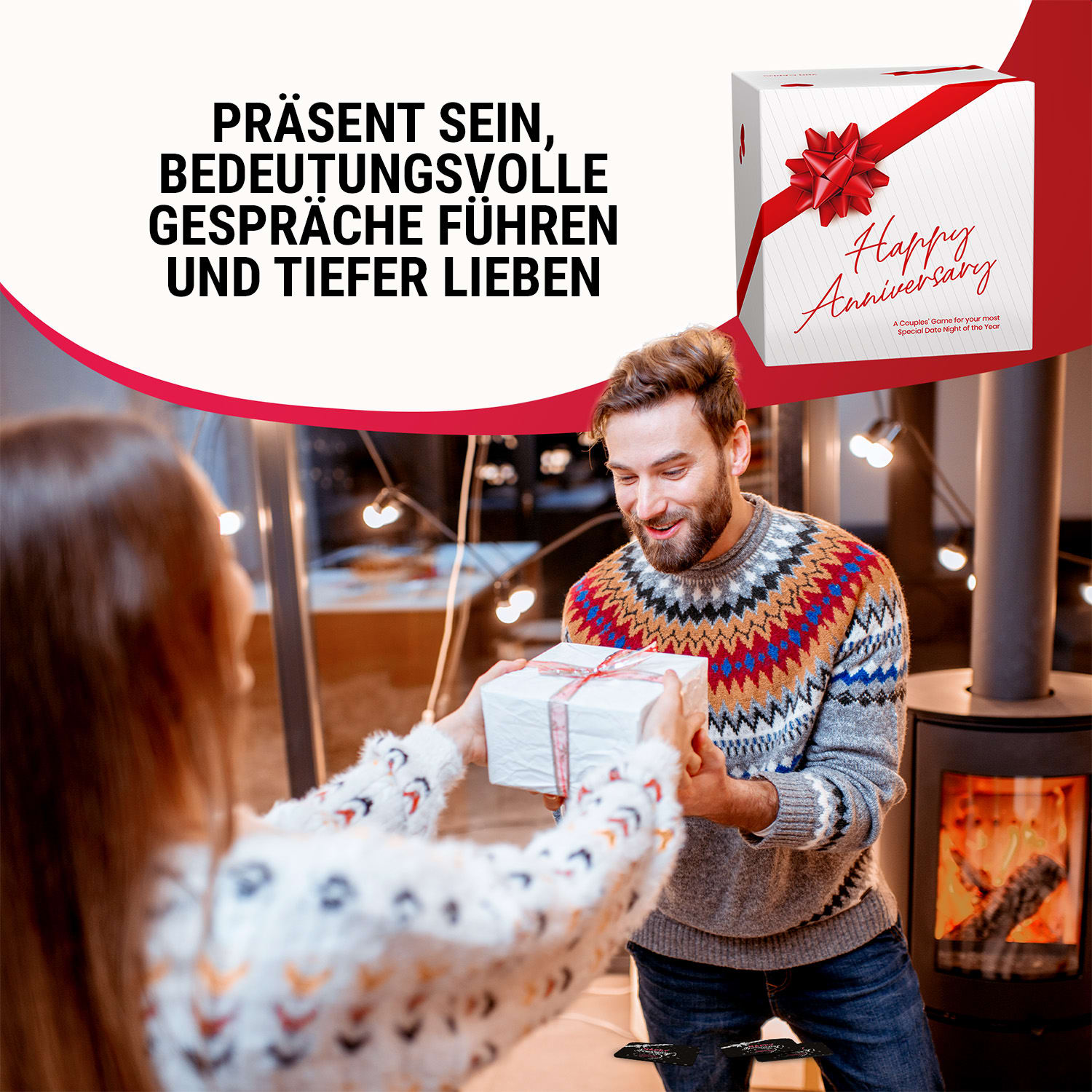Happy Anniversary Kartenspiel für Paare 280 Fragen Geschenkbox 