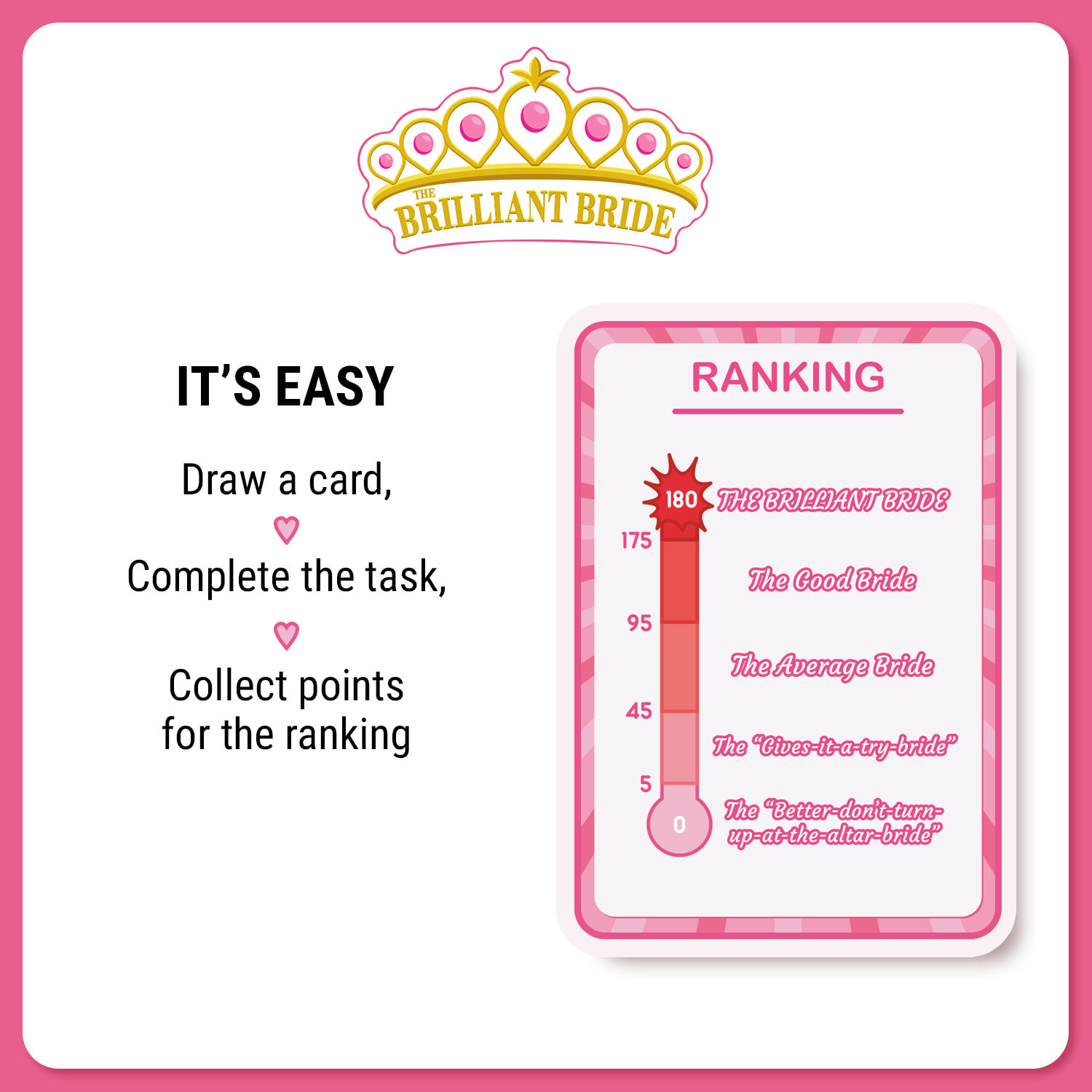 Brilliant Bride, Kártyajáték, Szórakoztató tevékenységek lánybúcsúra, Zsebben is elfér angol nyelvű
