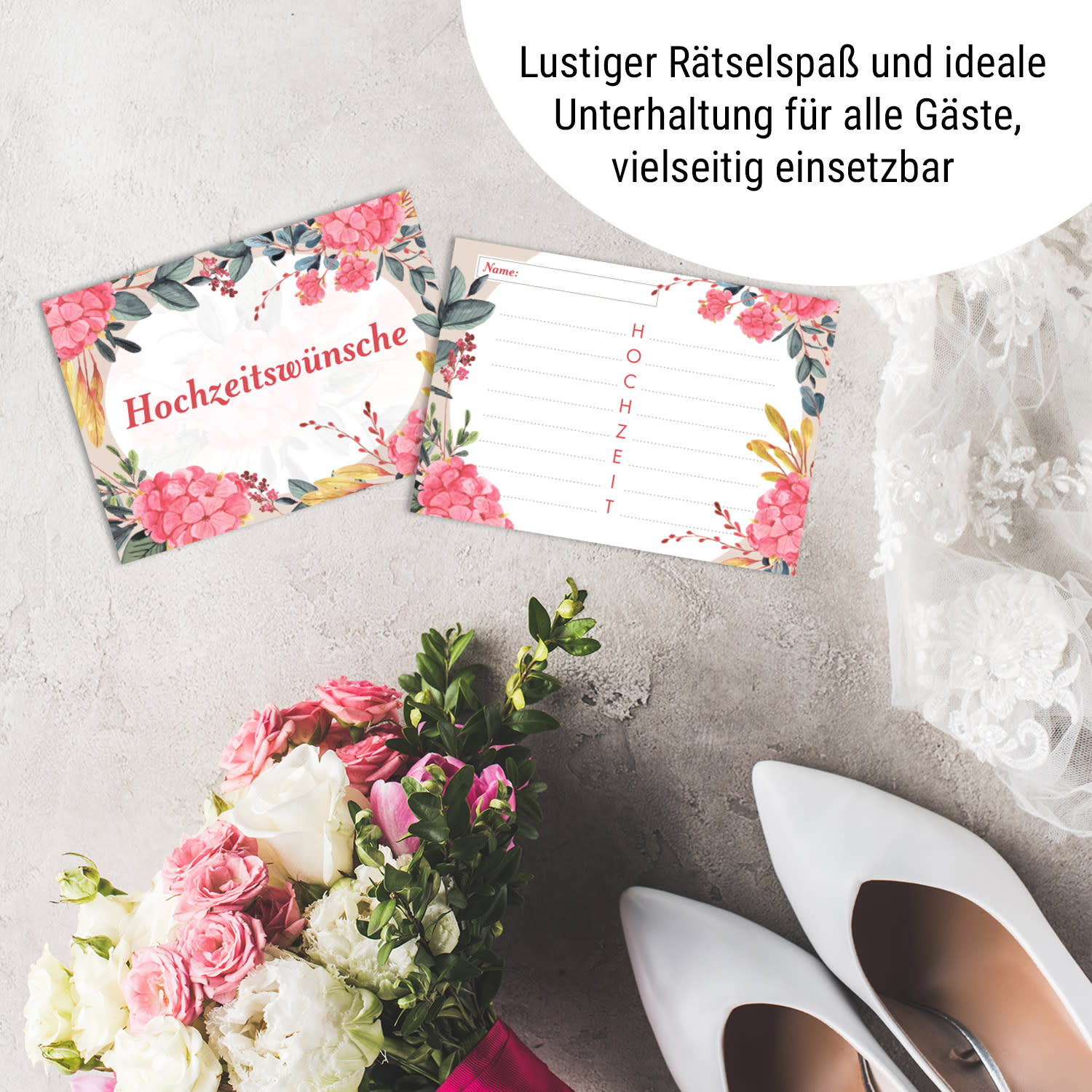 Hochzeitswünsche Grußkarten 50 St. DIN A6 300g/m²  Hochzeitsgeschenk 