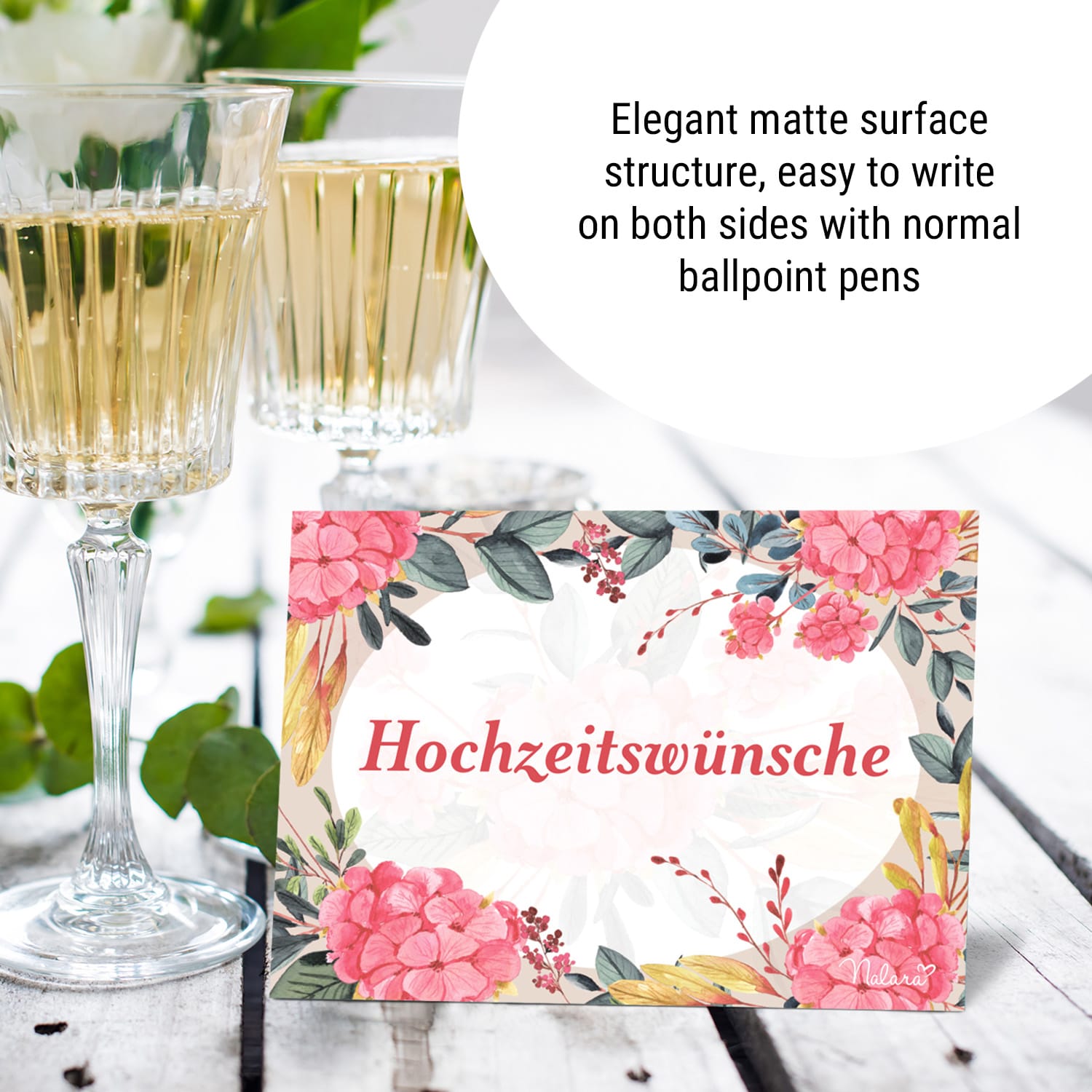 Svatební pohlednice s blahopřáním 50 ks. DIN A6 300g/m²  svatební dar 