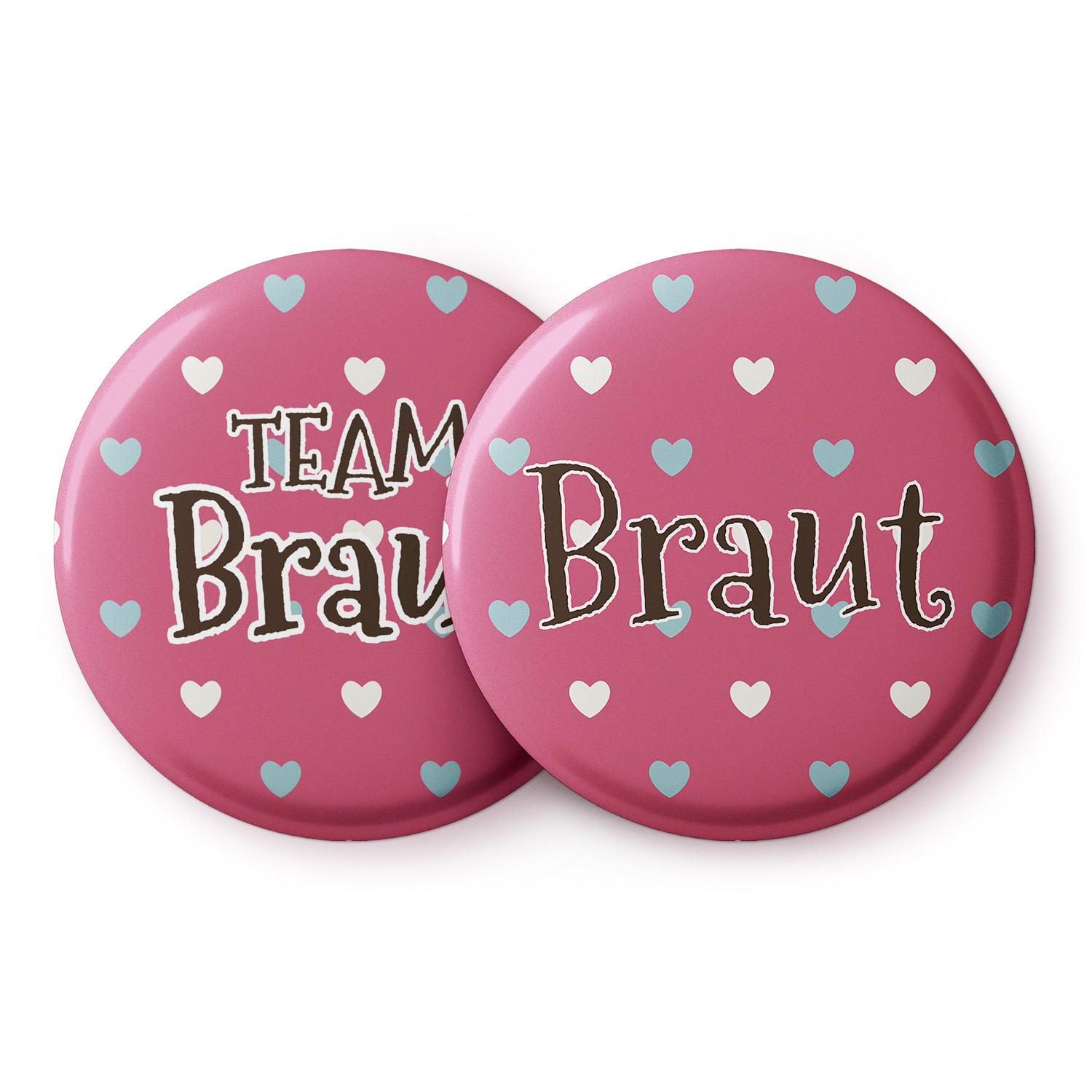 Badges Colourful Hearts Hen Party 12 Buttons 5.6 cm Extra Large Hen Do Gift 
