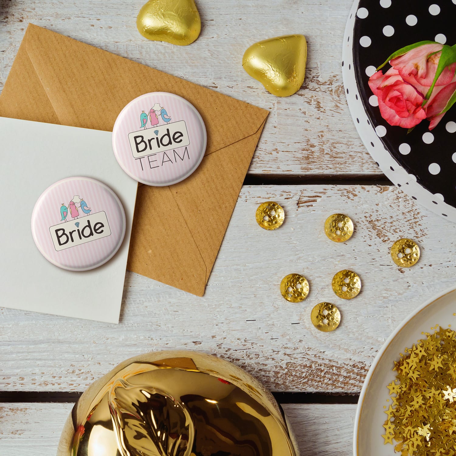 Badges Sweet Bride Hen Party 12 Buttons 5.6 cm Extra Large Hen Do Gift 