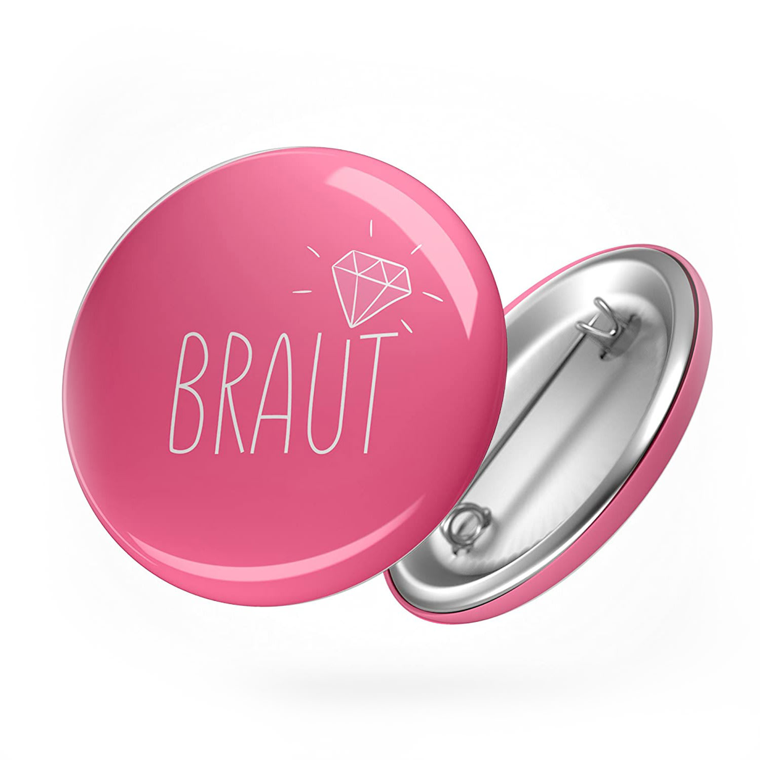 Rosa Diamond -nappit, JGA, 12 nappia, 5,6 cm, erityisen suuret, JGA-lahja 