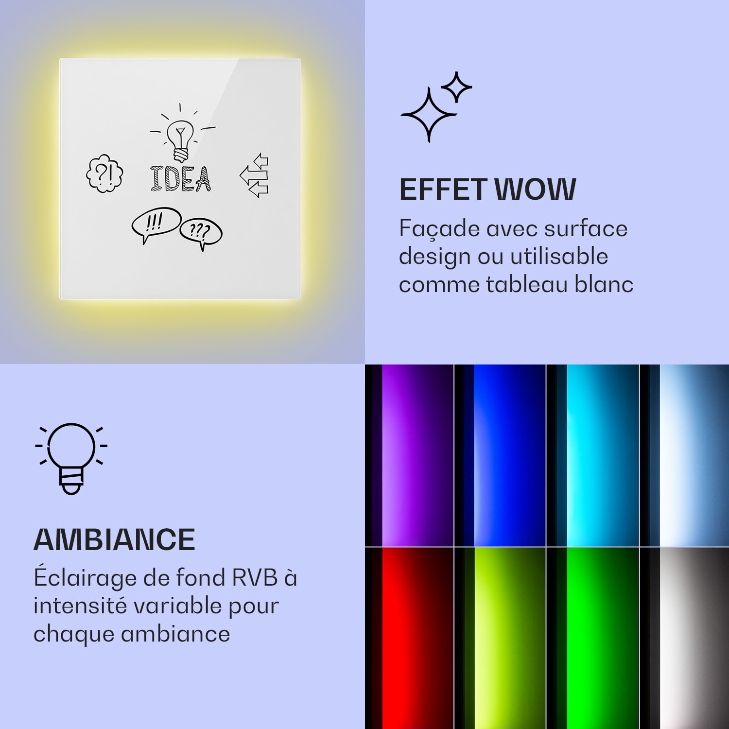 Mojave 500 smart 2-in-1 verwarming infrarood convector 60x60 cm 500 W RGB-licht 500 W (60 x 60 cm) | Wit