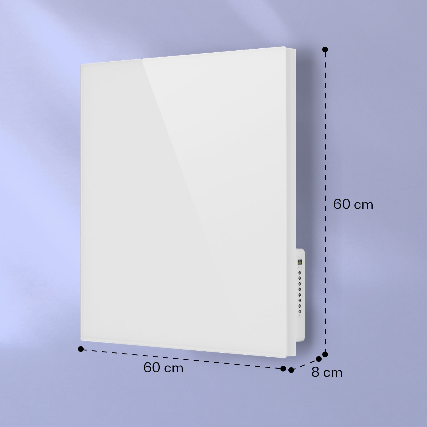 Mojave 500 calentador inteligente 2 en 1 Convector de infrarrojos 60 x 60 cm 500 W con luz RGB 500 W (60 x 60 cm) | Blanco