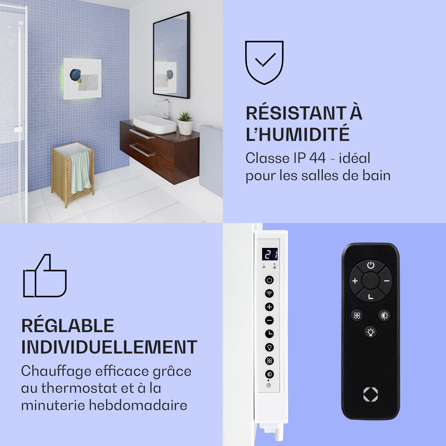 Mojave 500 smart 2-in-1 verwarming infrarood convector 60x60 cm 500 W RGB-licht 500 W (60 x 60 cm) | abstract