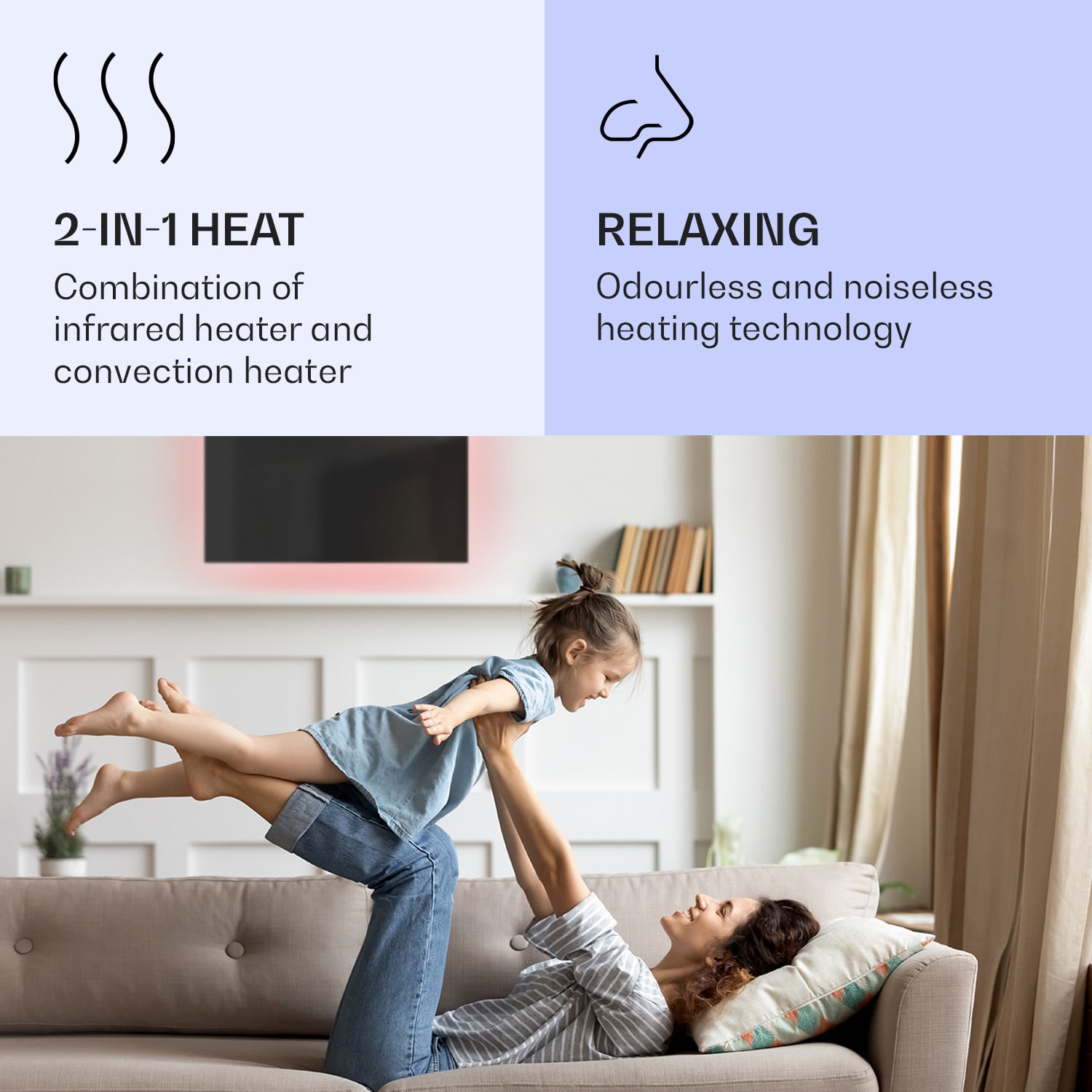 Mojave 750 pametni grijač 2 u 1 infracrveni konvektor 85x60cm 750W RGB rasvjeta 