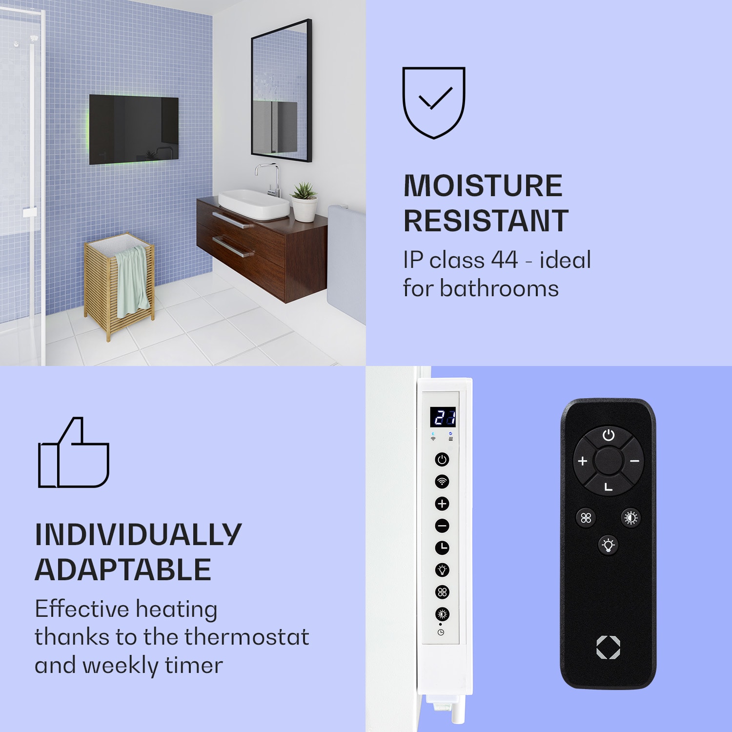 Mojave 750 pametni grijač 2 u 1 infracrveni konvektor 85x60cm 750W RGB rasvjeta 