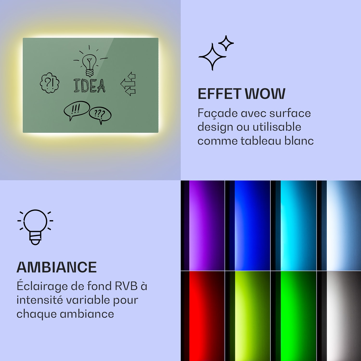 Mojave 750 smart Radiateur 2 en 1 convecteur infrarouge 85x60cm 750W lumière RVB 750 W (60 x 85 cm) | Vert Feuille