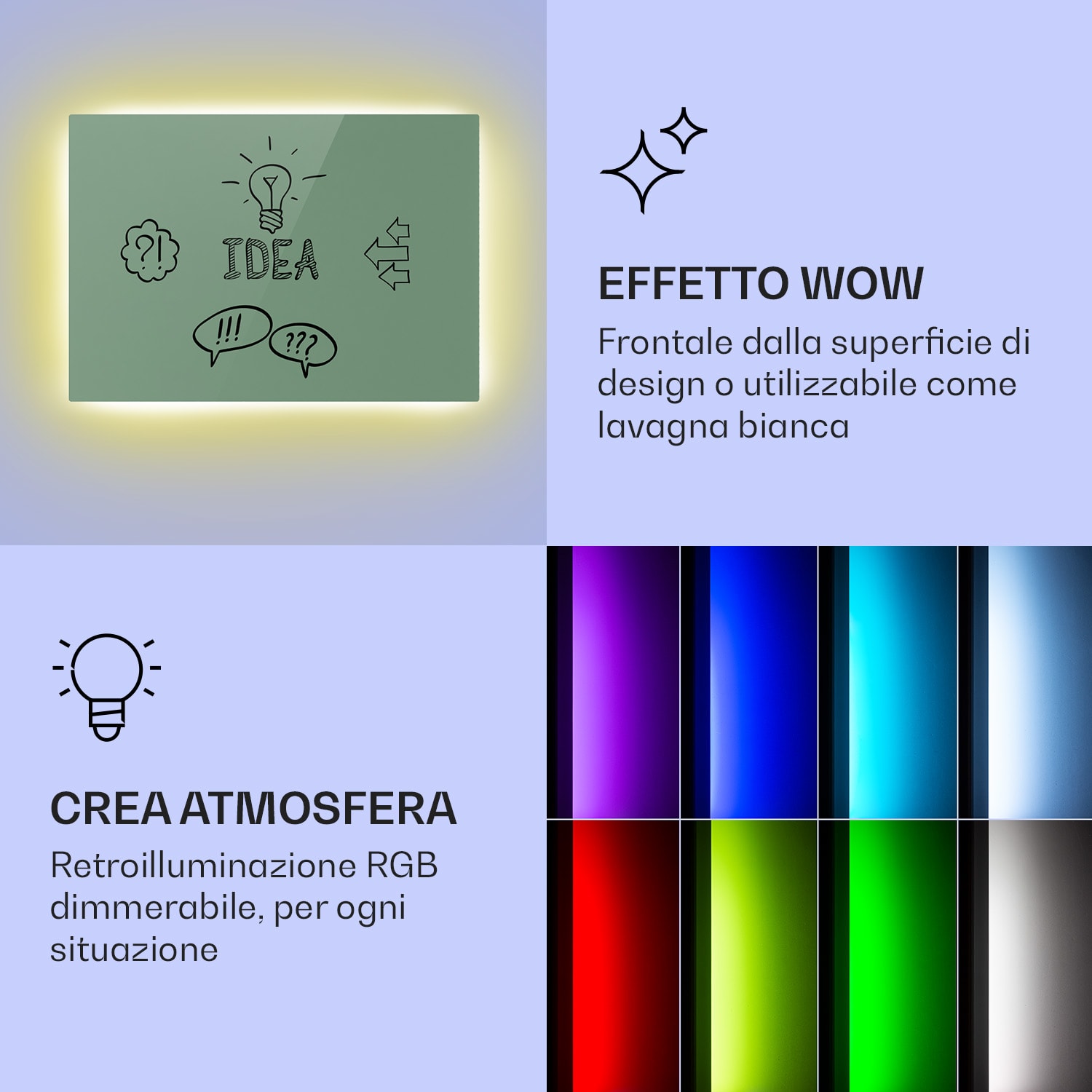 Mojave Smart 750 - Stufa 2 in 1 a infrarossi e a convezione, 85 x 60 cm, 750 W, luce RGB 750 W (60 x 85 cm) | Verde foglia
