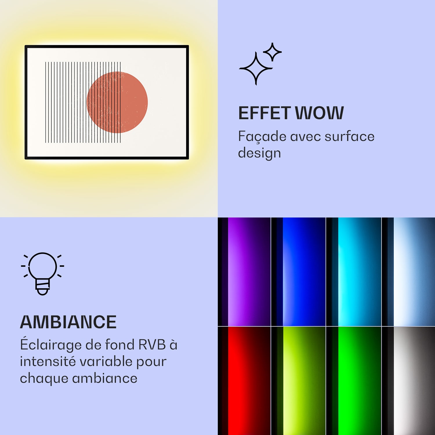 Mojave 750 smart 2-in-1 verwarming infrarood convector 85x60cm 750 W RGB-licht 750 W (60 x 85 cm) | Geometric