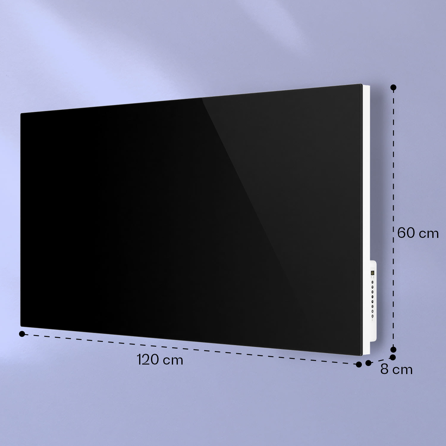 Mojave 1000 smart 2-i-1-värmare infravärme konvektor 120x60cm 1000W RGB-belysning 1000 W (60 x 120 cm) | Svart