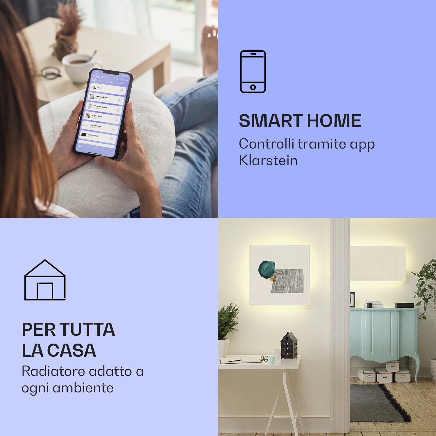 Mojave Smart 1000 - Stufa 2 in 1 a infrarossi e a convezione, 120 x 60 cm, 1000 W, luce RGB 1000 W (60 x 120 cm) | Bianco